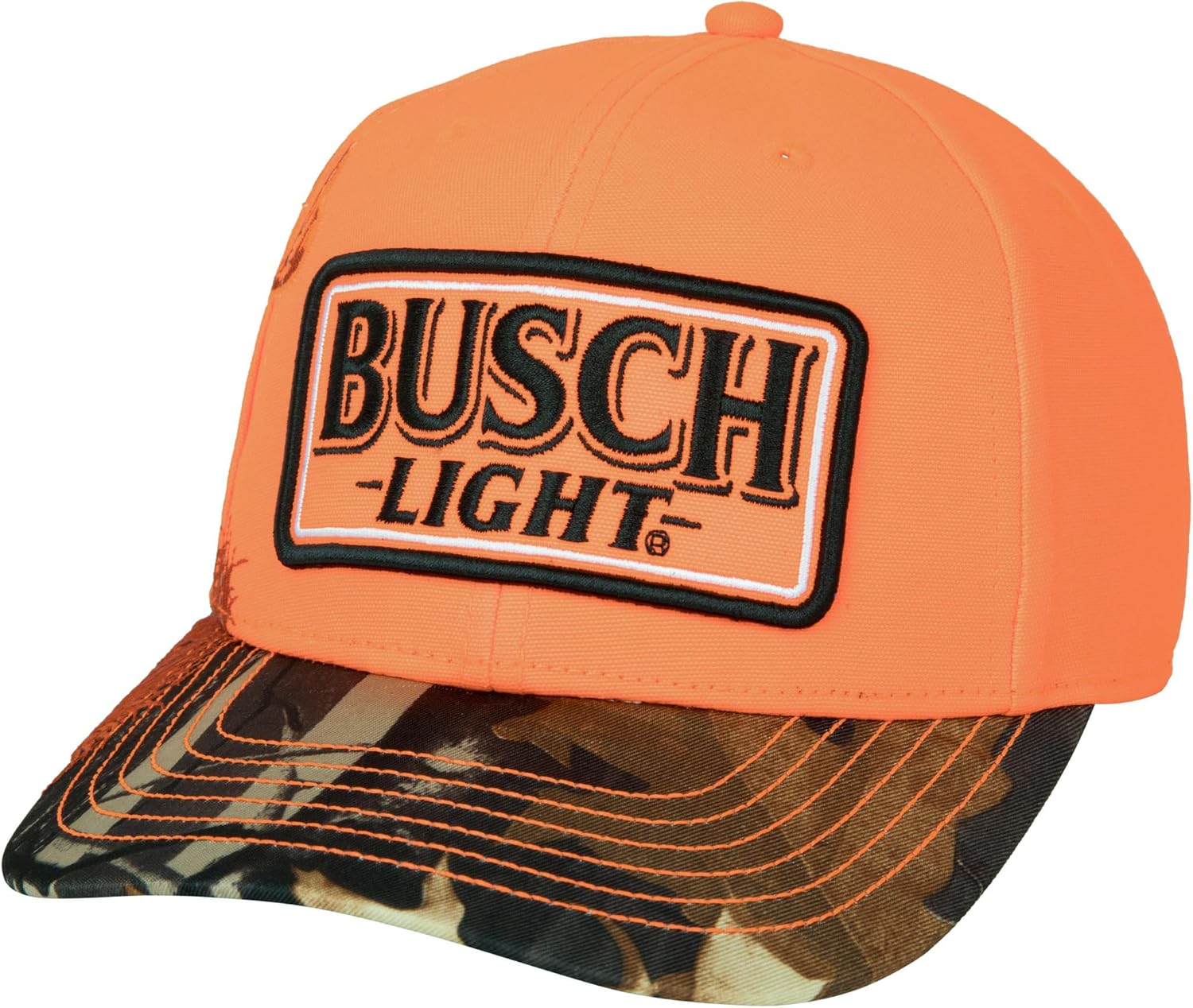 Busch Light Blaze Orange Buck Hunter Camo Brim Adjustable Hat