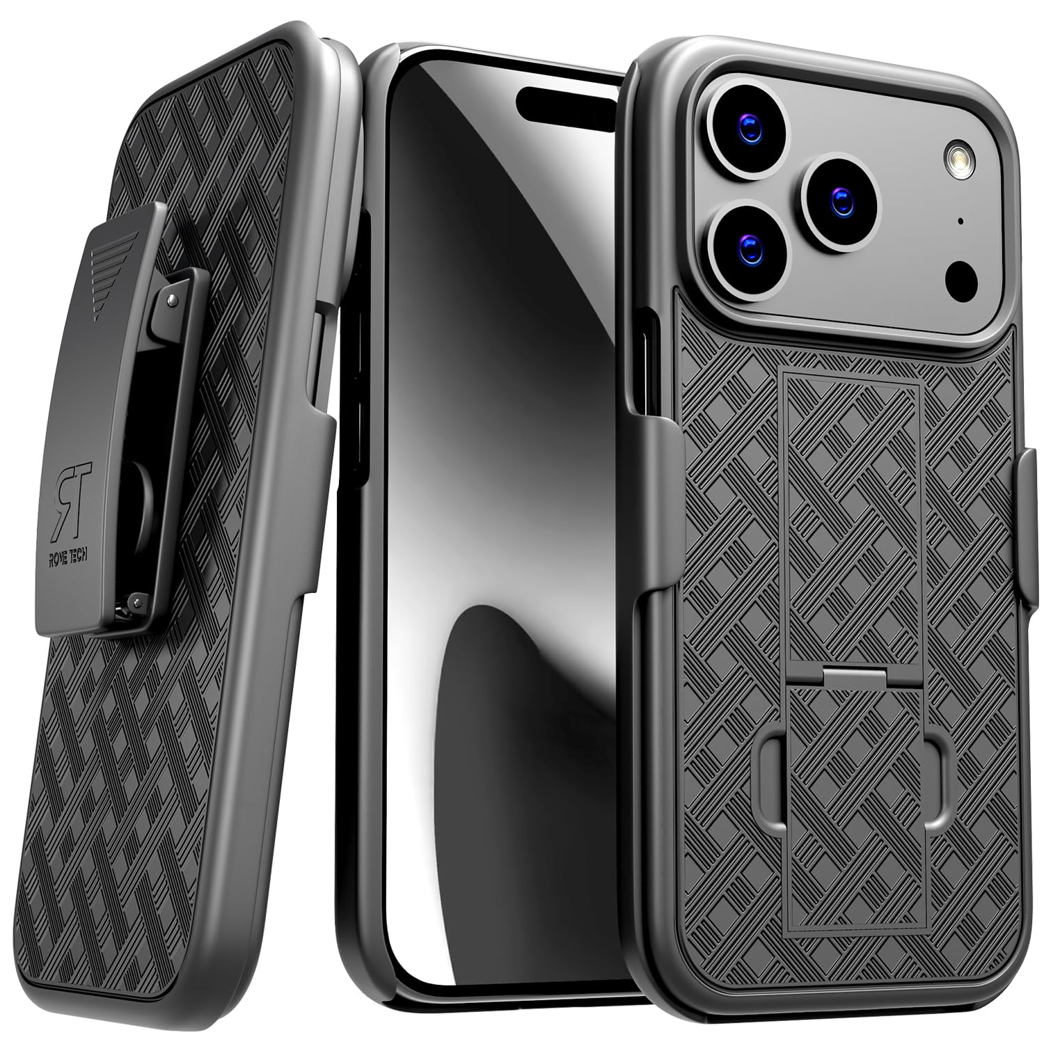Compatible with iPhone 17 Pro Max Case with Belt Clip, Heavy Duty Shockproof Holster for Work, Outdoor, Travel, and Gift