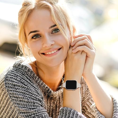 Miniatura 4 de Paquete de 6 correas delgadas compatibles con Apple Watch de 1.496 in 1.575 in 1.614 in 1.654 in 1.732 in 1.772 in 1.811 in 1.929 in, correa