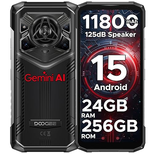 DOOGEE Blade 20 Pro Rugged Phone Unlocked,11800mAh,Octa Core,24GB+256GB, Android 15 Rugged Smartphone with 125dB Speakers,6.6" HD Display,50MP+Night Vision Camera,Face ID/Fingerprint/NFC/WIFI6/OTG
