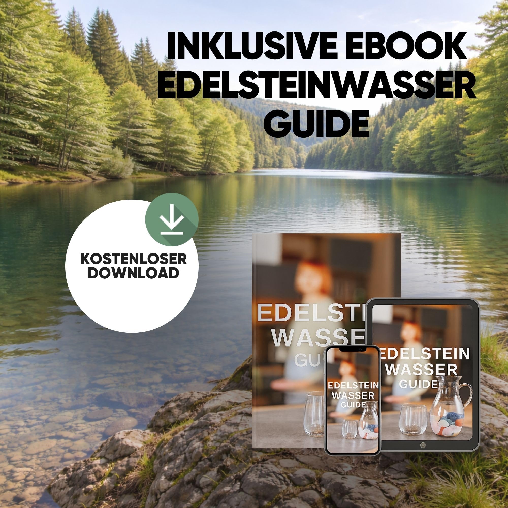 PURAJA All in One Edelstein Set | Alle Wasserstein Mischungen selbst zusammenstellen | Je ein Stück von den 10 beliebtesten Wasser- & Heilsteinen | 100% Natursteine