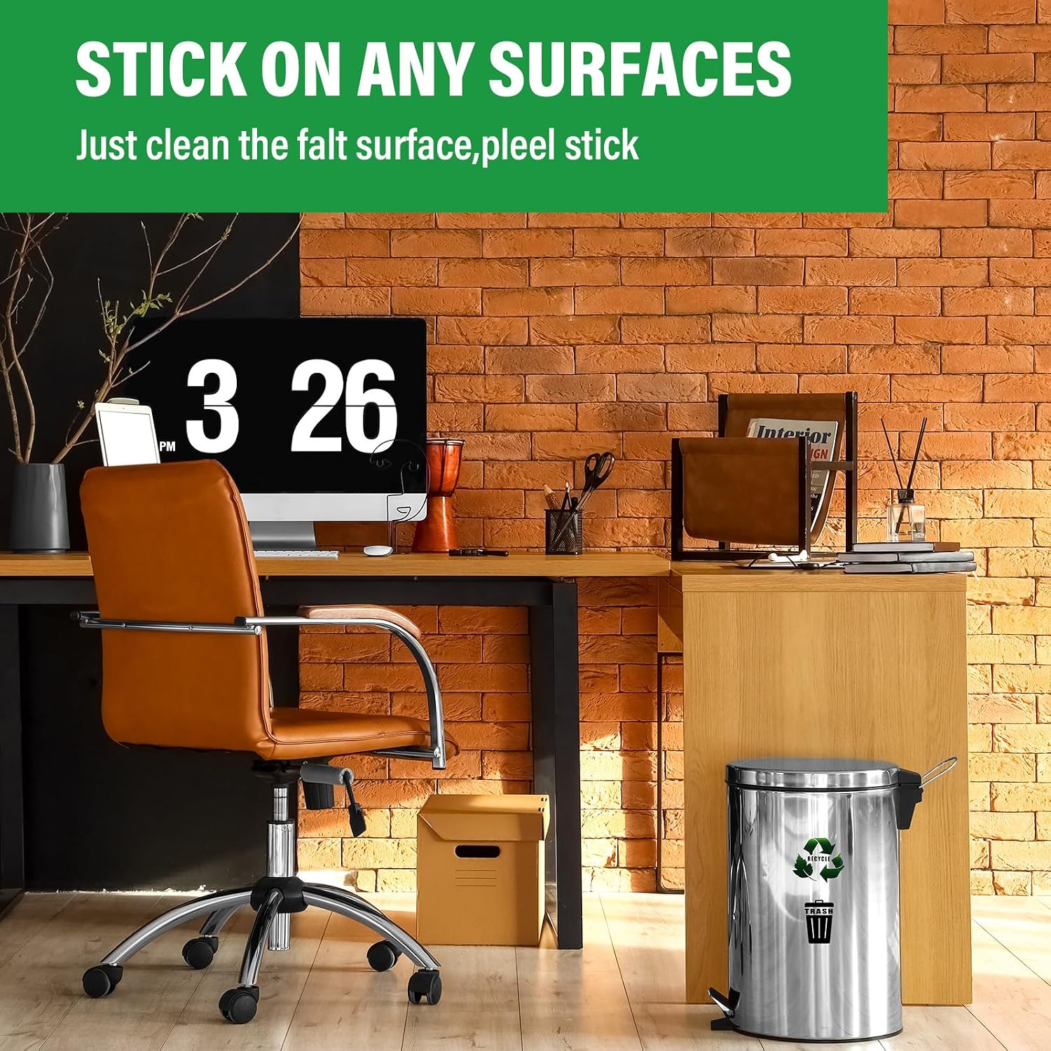 Geyoga 24 Pcs Round Trash and Recycle Sticker 4.7 Inch Self Adhesive PVC Trash Bin Logo Decals Waterproof Recycling Trash Can Labels for Kitchen Garbage Containers Indoor and Outdoor, Black and Green