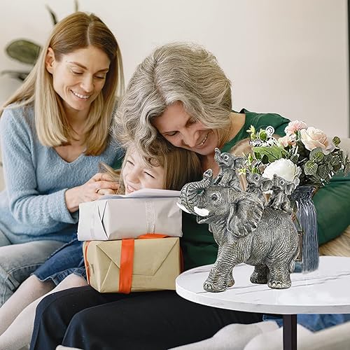 Miniatura 10 de Estatua de elefante – Decoración de elefante – Regalos para mamá – Regalos de elefante para mujer – Decoración del hogar, estantería de oficina