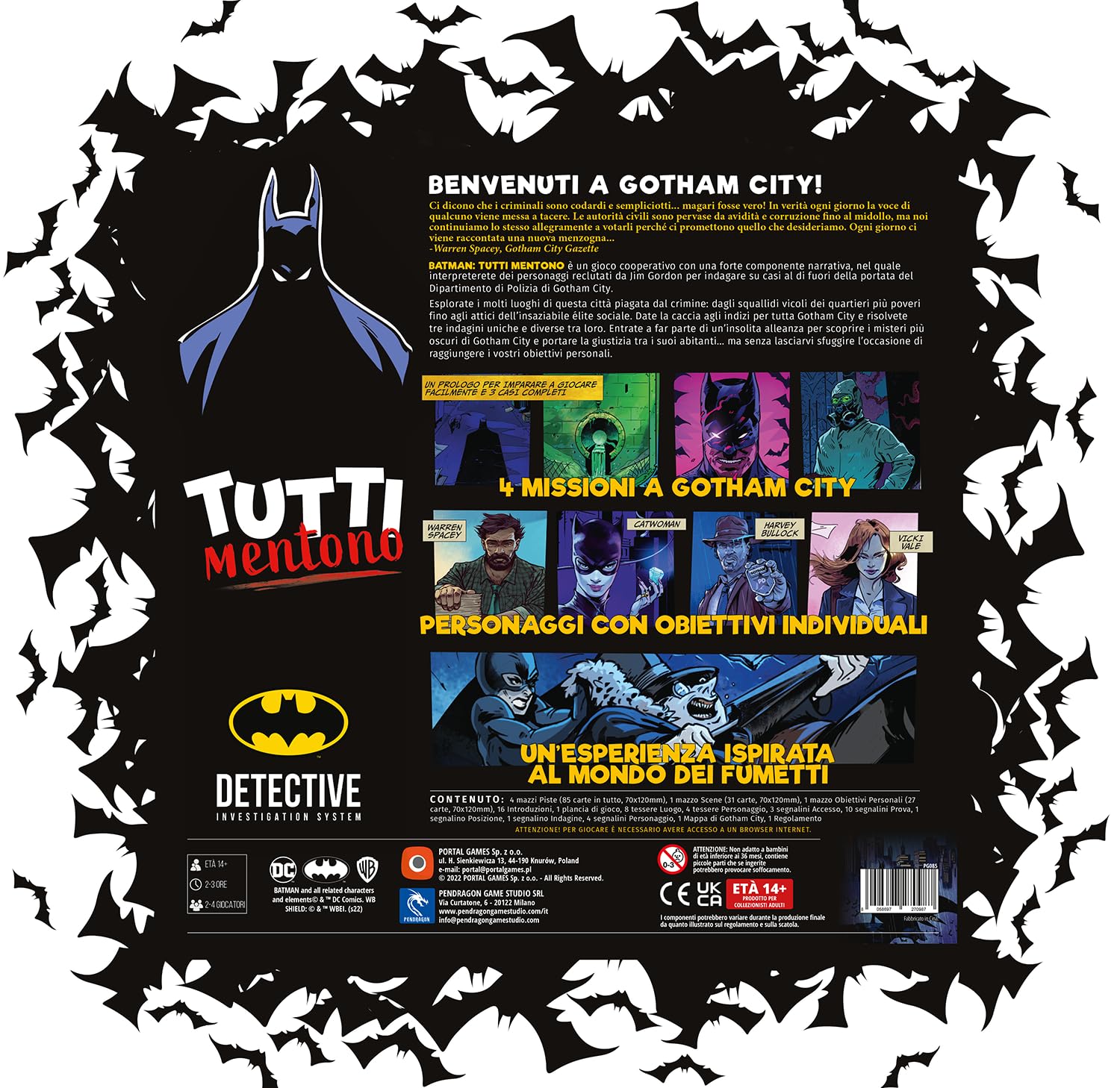 Pendragon - Detective Batman - Tutti Mentono - Edizione italiana - Gioco da tavolo, Età 14+, 2-4 Giocatori