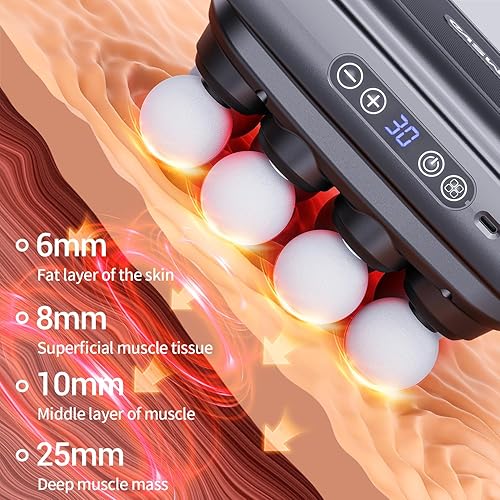 Miniatura 4 de 16-Head Massage Gun, Electric Deep Tissue Body Massager, Professional Muscle Massager Tool for Easing Shoulder, Back, Neck, Legs, 30 Adjustable