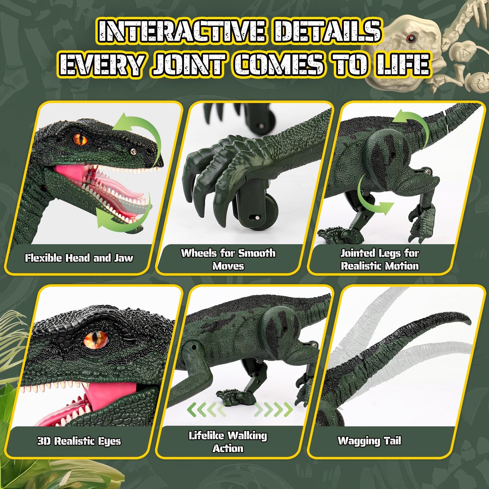 Remote Control Dinosaur Toys - Walking & Roaring -6 Remote Control Dinosaur Toys - Walking & Roaring -6