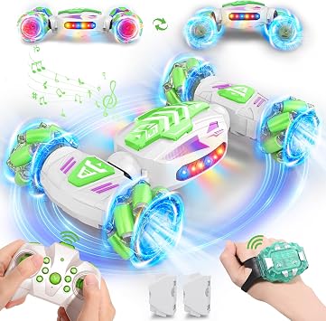 Nicella Gesture Sensing RC Stunt, Remote Control Car 360 Rotating 4WD 2.4Ghz RC Cars Transform Hand Controlled Car Toys with Light & Music, Best Gifts for Boys Age 6-7 8-12