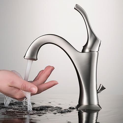 Miniatura 3 de KRAUS KBF-1201SFS Arlo - Grifo de baño con barra de elevación y placa de cubierta, acero inoxidable All-Brite sin manchas