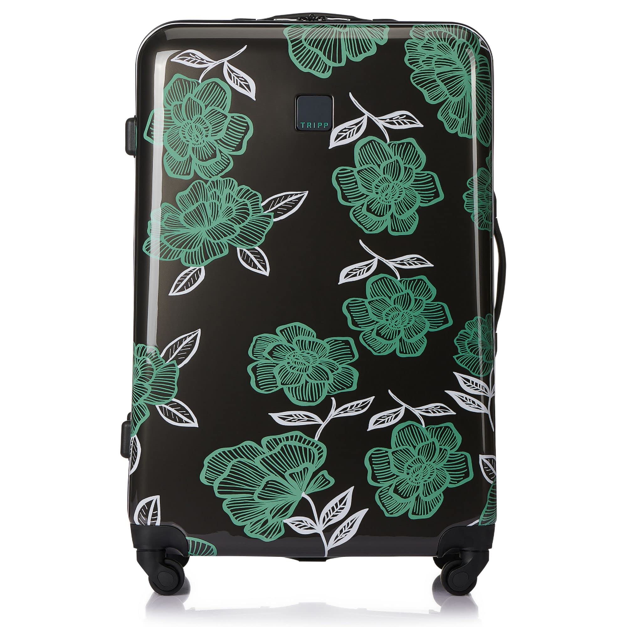 SlateSea Green Bloom Large 4 Wheel Suitcase