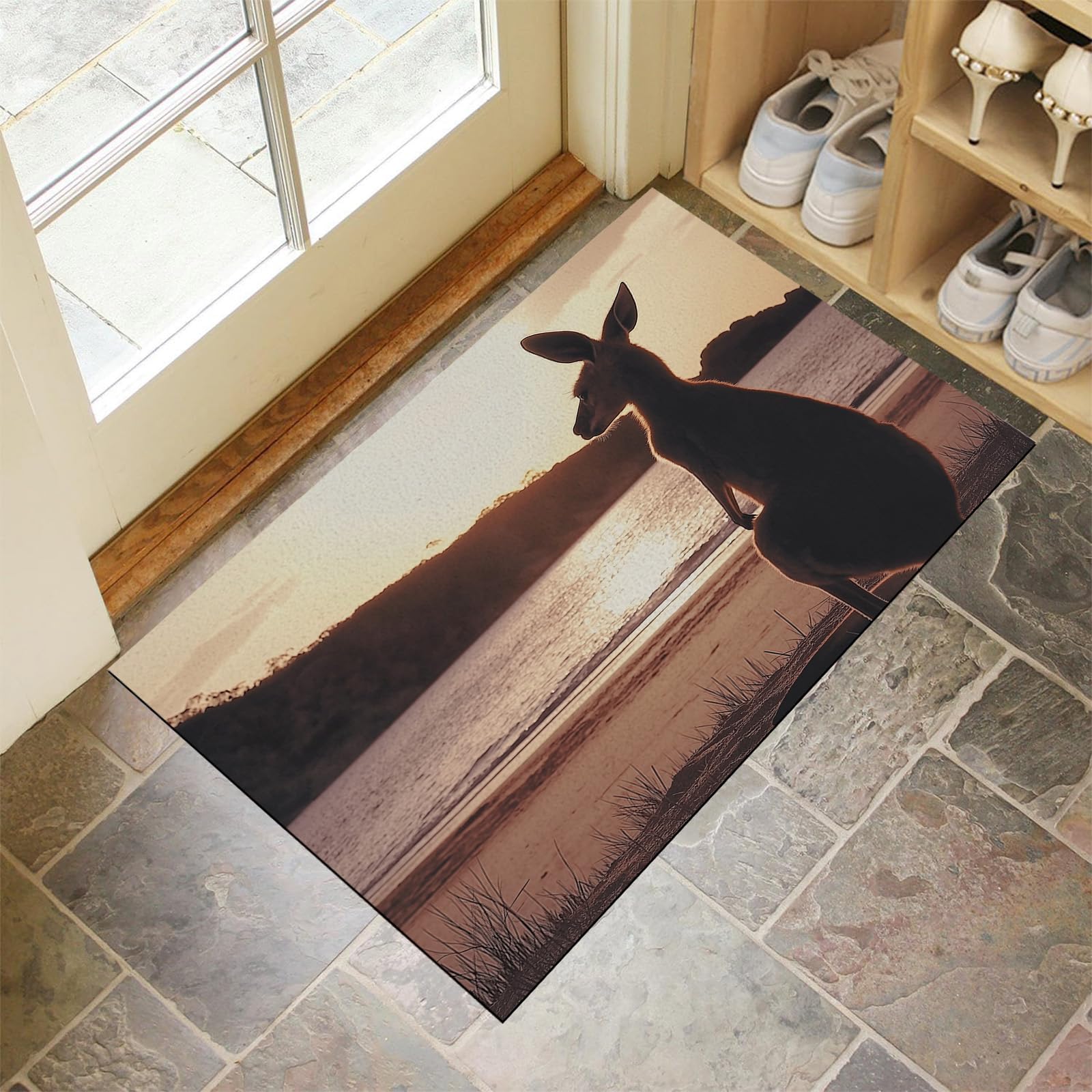 Paillasson intérieur extérieur anti boue tapis entrée antidérapant lavable 80x120