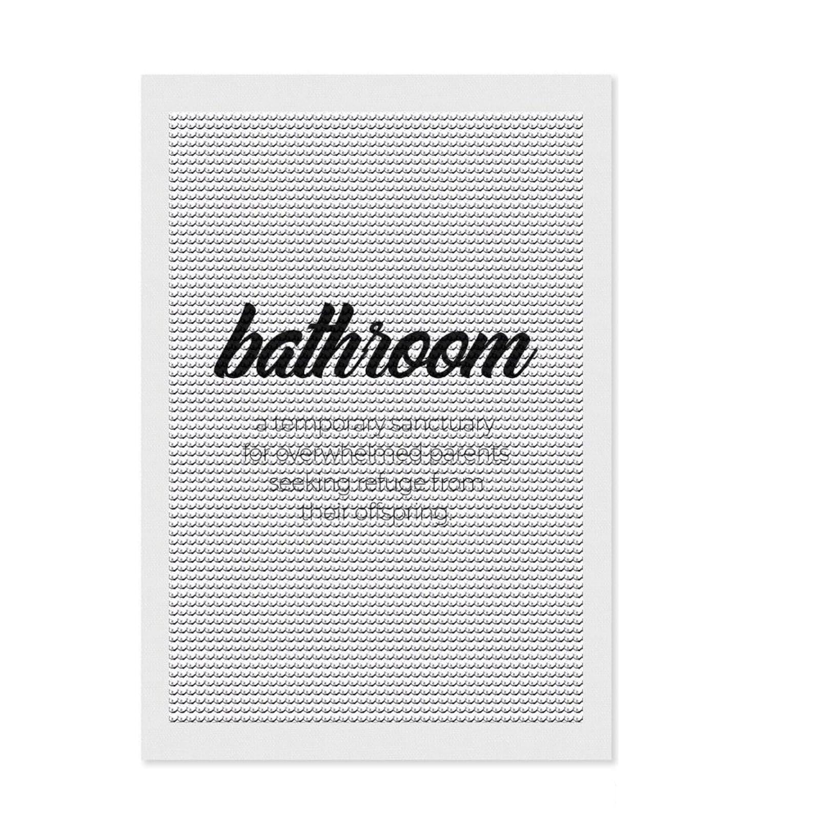 Junmoney Bathroom Diamond Art Canvas 8"x12", Finish and Display, Sparkling Round Gems, Easy Handmade Project, Home Wall Decor