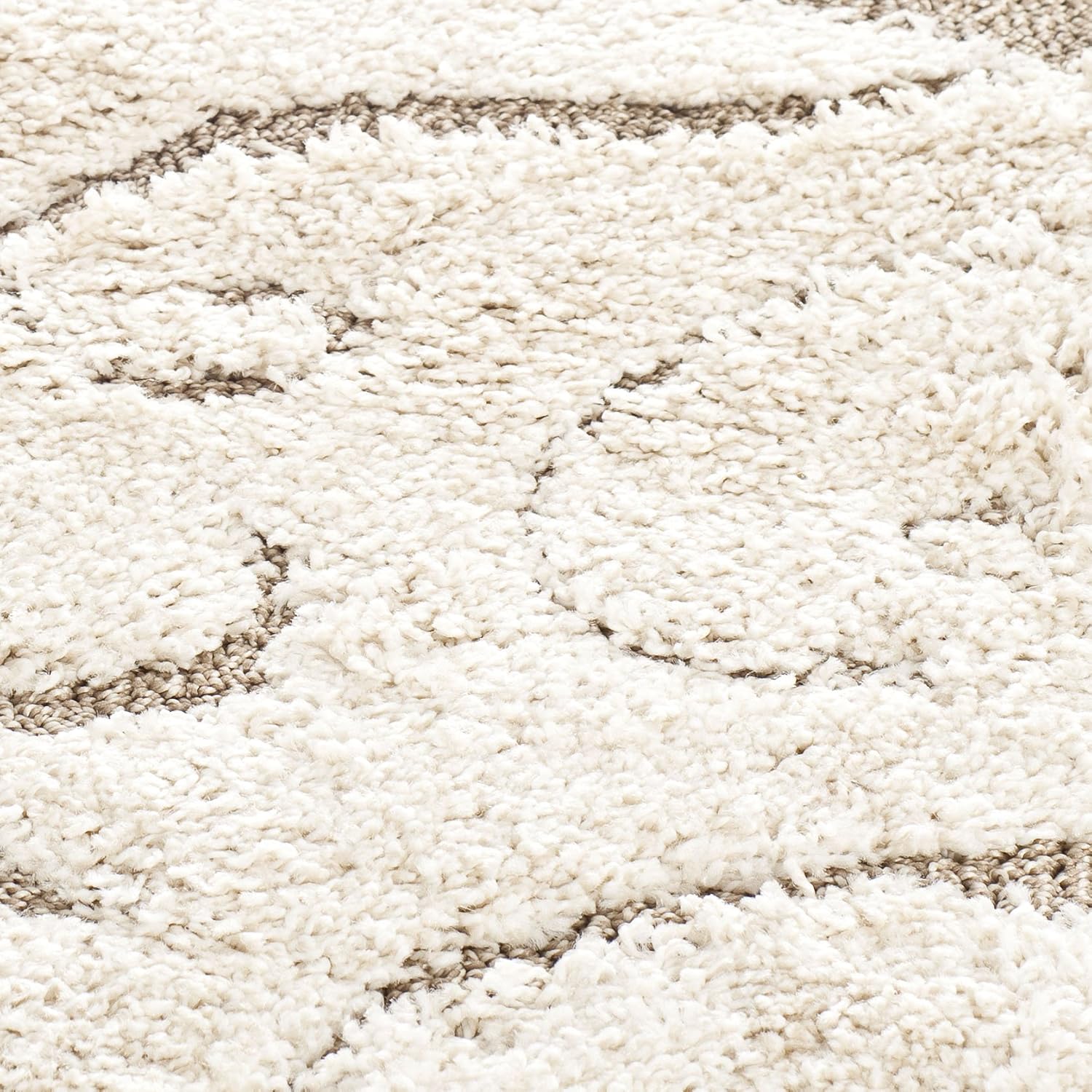 SAFAVIEH Florida Shag Collection Runner Rug - 2'3" x 11', Cream & Beige, Damask Design, Non-Shedding & Easy Care, 1.2-inch Thick Ideal for High Traffic Areas in Living Room, Bedroom (SG462-1113)