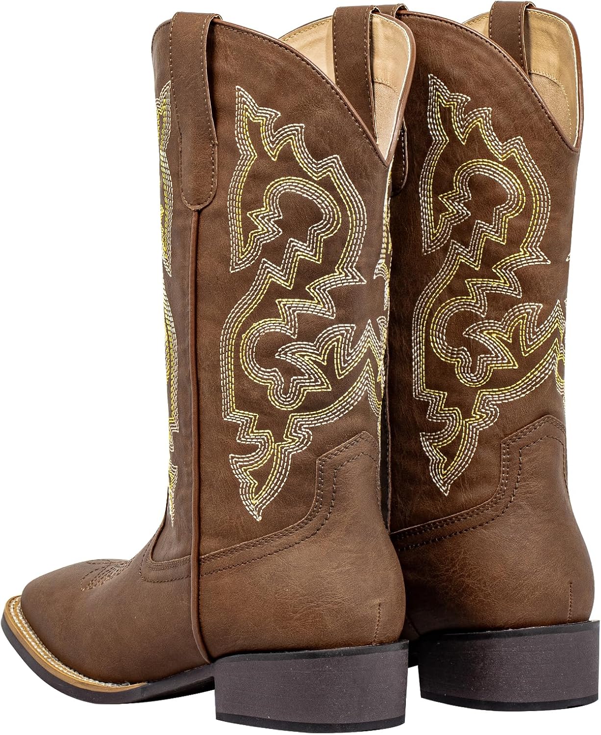 SheSole Extra Wide Calf Cowgirl Boots with Removable Cushion - Western Cowboy Style with Roomy Square Toe & Hidden Elastic Panel to Step into Confidence - Image 7