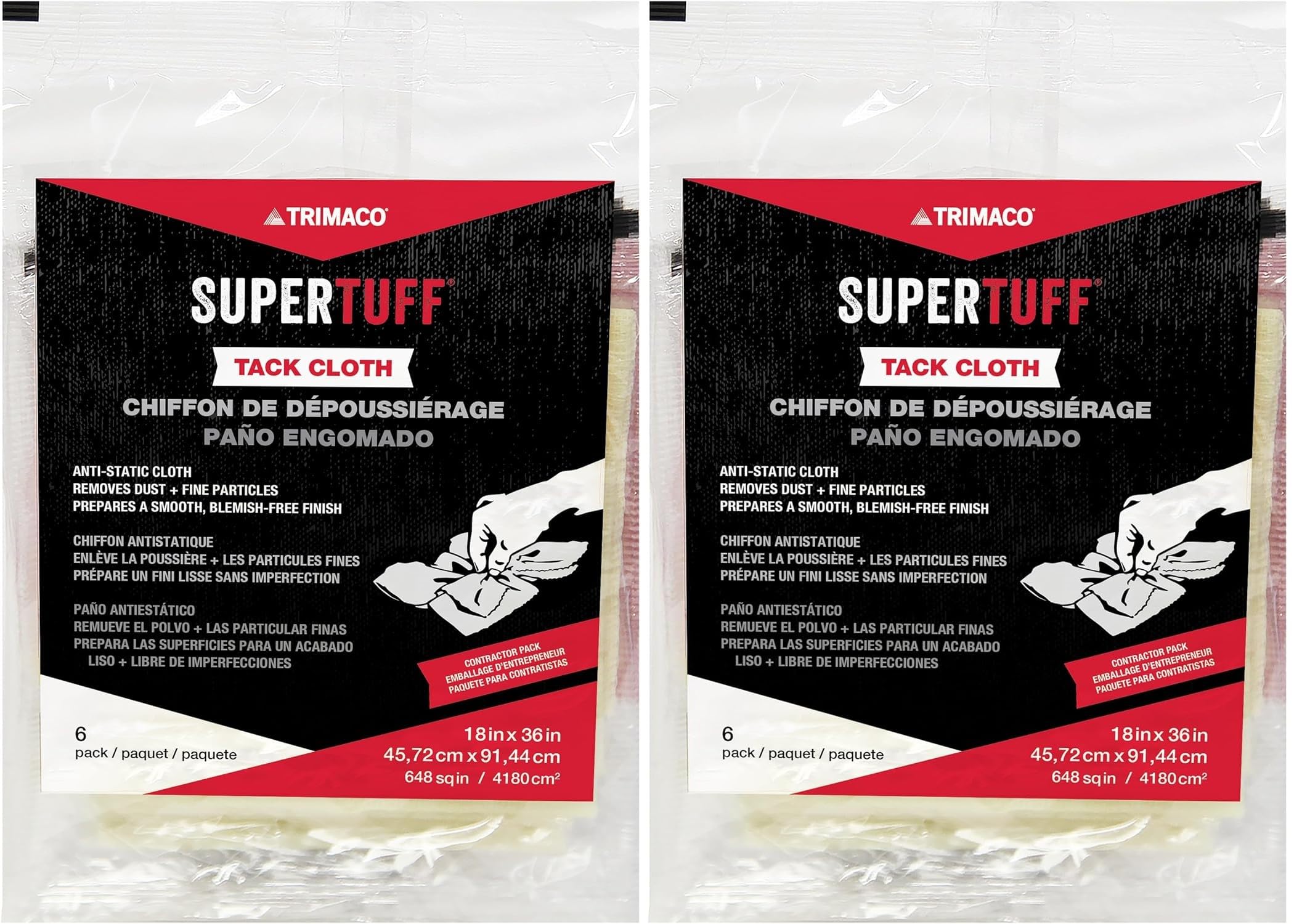 Trimaco 10501 SuperTuff Tack Cloth – 18" X 36" Sticky Wipe For Dust Removal