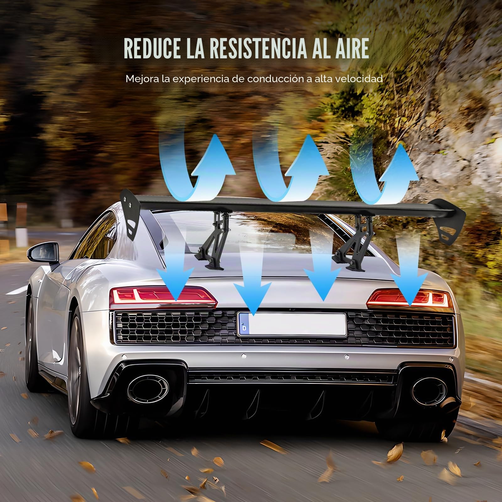 VEVOR GT Wing - Alerón universal de 43.3 pulgadas con cubierta única, aluminio ligero ajustable, alerón trasero para coches y carreras BGW/JDM Drift negro