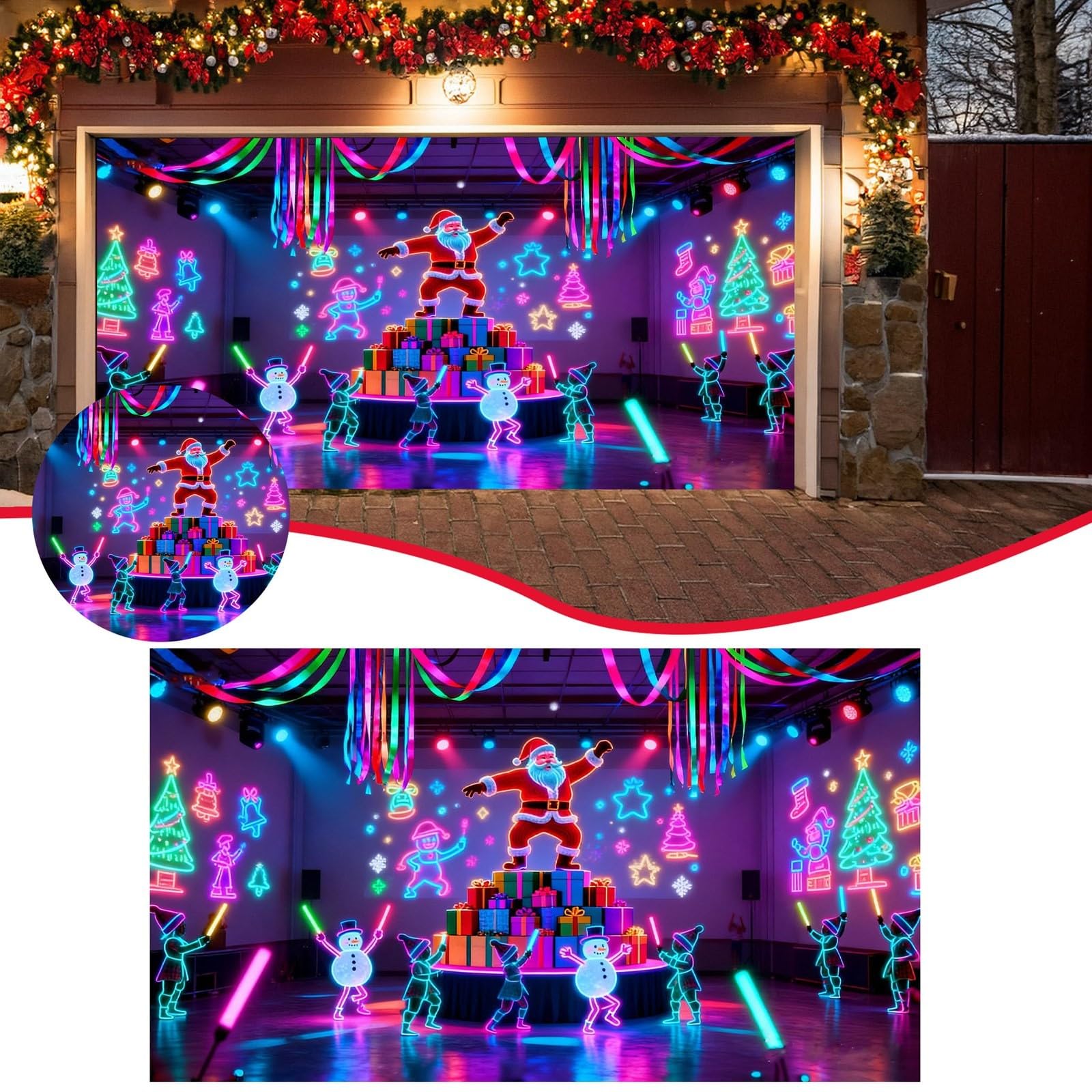 Letrero de patio llamativo para garaje con ricos colores y patrones festivos que traerán sorpresas a tu hogar y se convertirán en el centro de las discusiones