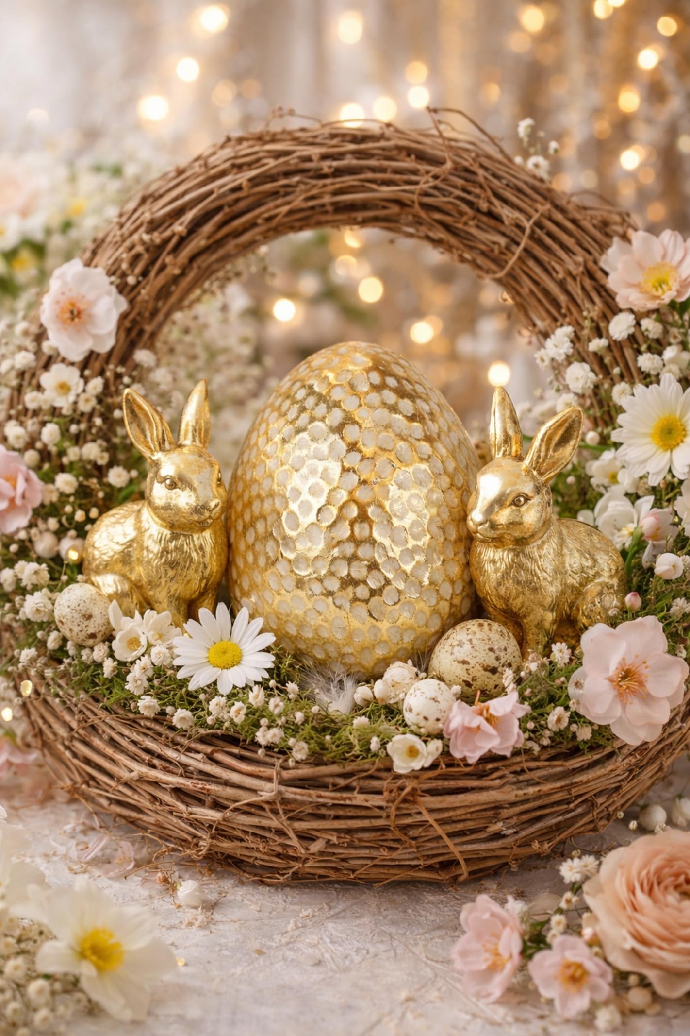 Lampada Decorativa Uovo Di Pasqua In Ceramica Con Intaglio E Coniglietto | Luce Notturna LED