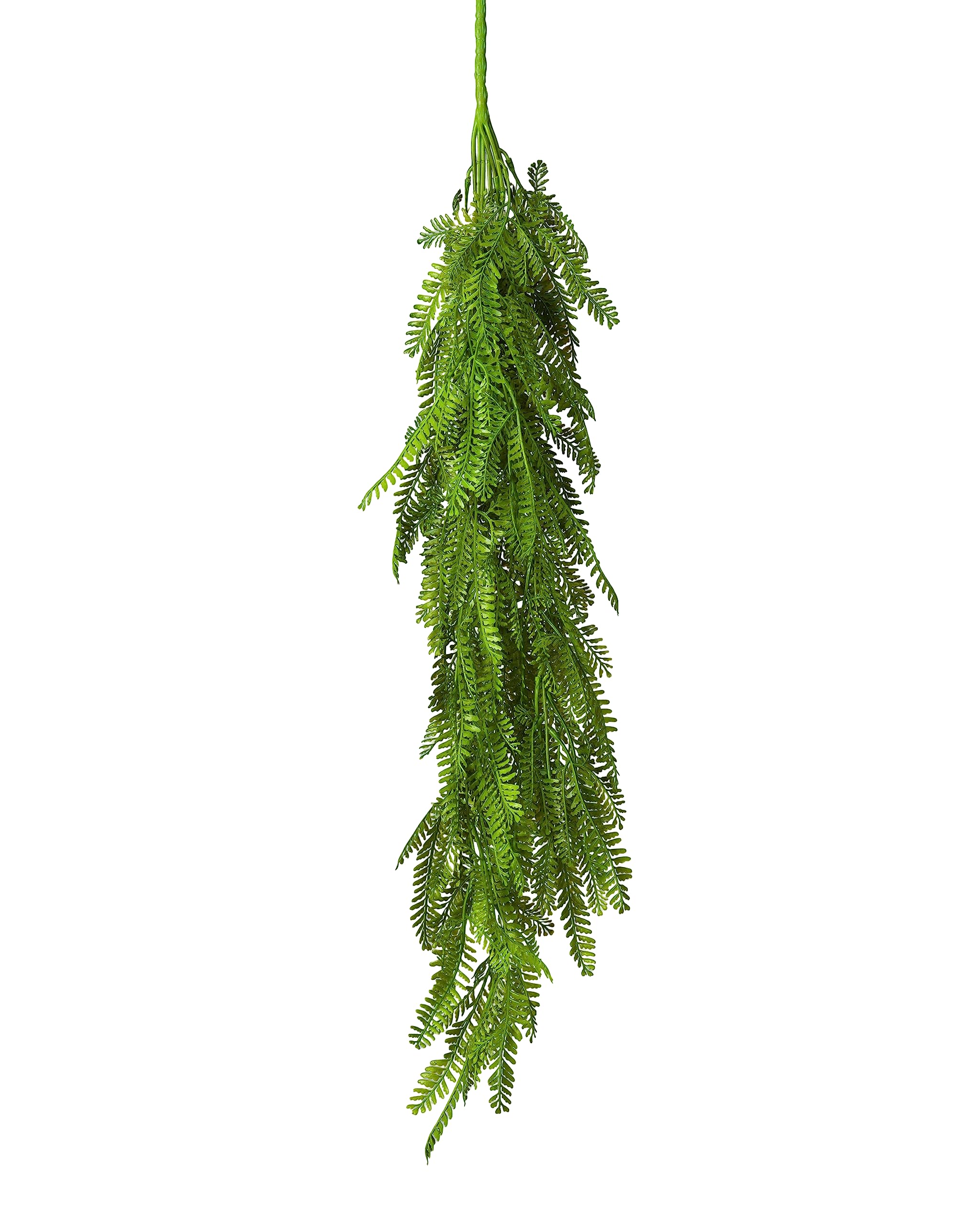 Hanging Fern 7 Branches, Artificial Hanging Plant, 80 cm plastic fern plant, Home and Office Decor, Green (Green)