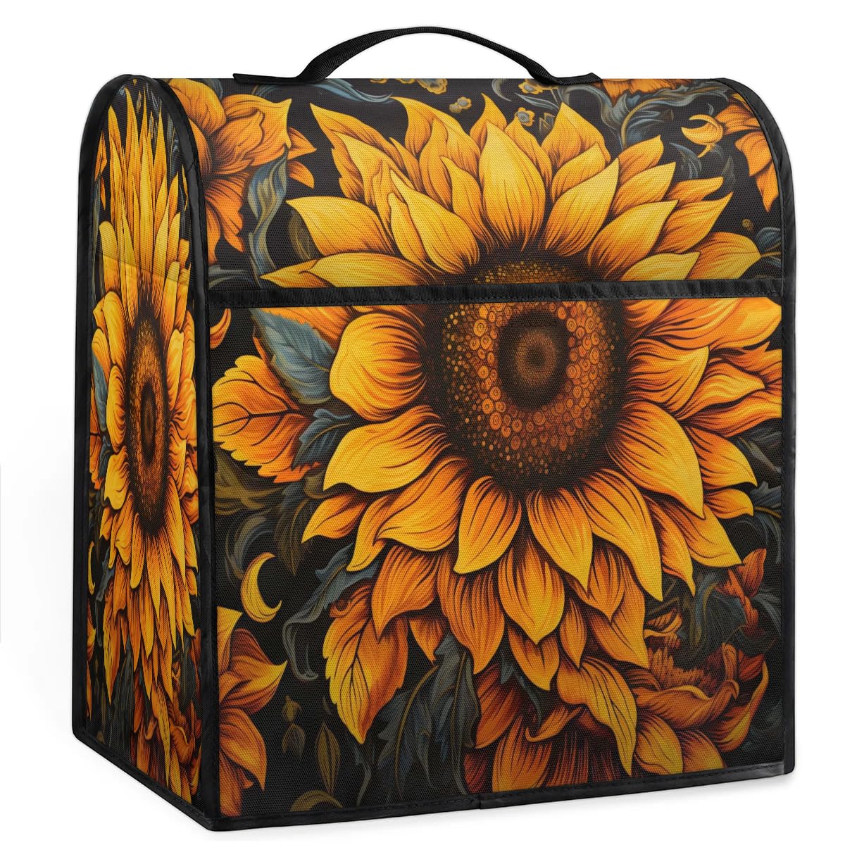 Sabokido Yellow Sunflower Flowers Kitchen Aid Mixer Cover Compatible with 6-8 Quart Kitchen Aid Tilt Head Bowl Lift Stand Mixer Cover with Pockets and Handle Dust Cover Accessories
