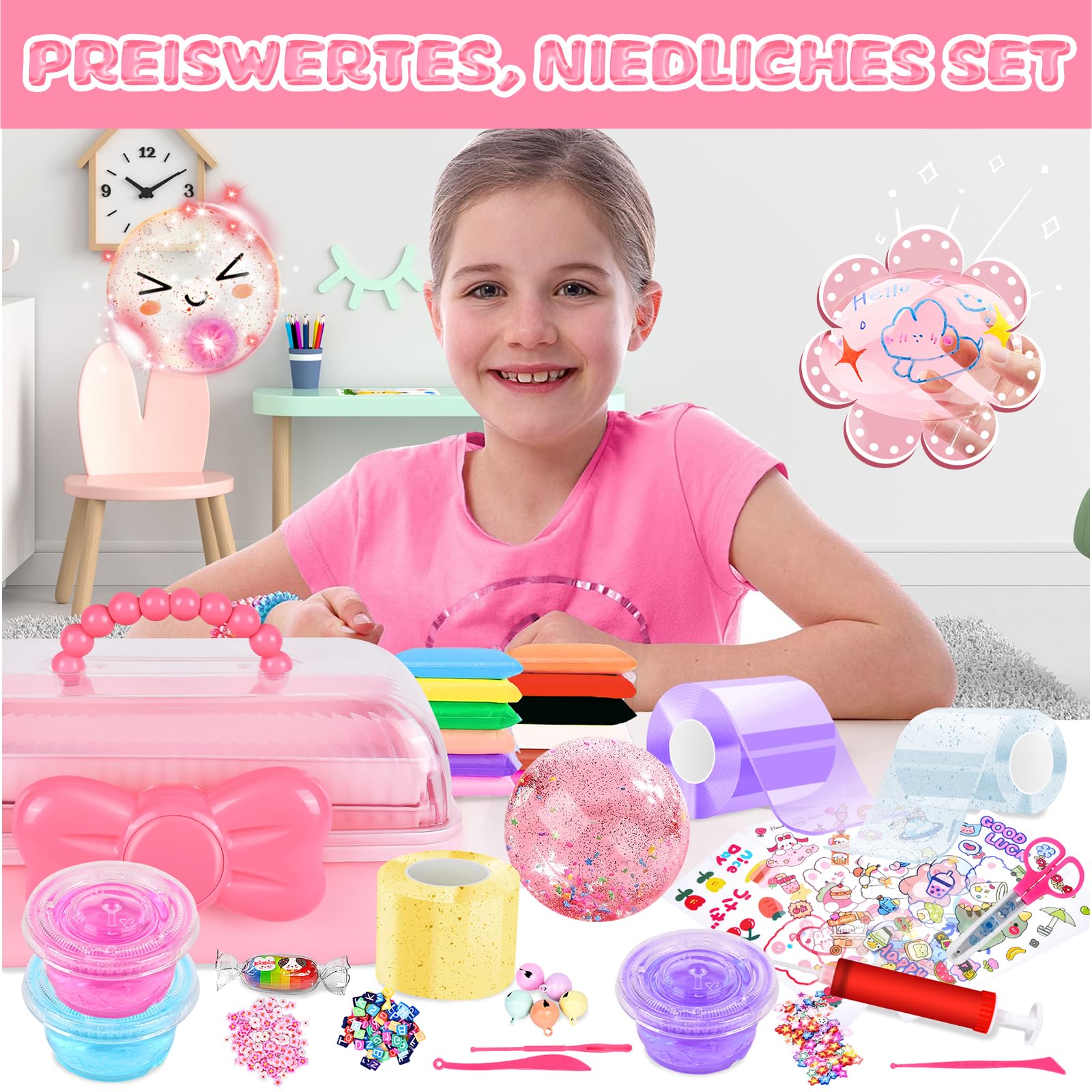 Herenear Nano Tape Bubble, 98 PCS Adesivo Blowing Bubble Tape, Kit Fai da Te Bolle di Nastro Nano, Nastro Biadesivo per Soffiabili, Kit Fai da Te Nano Bubble per Bambini per Soffiabili