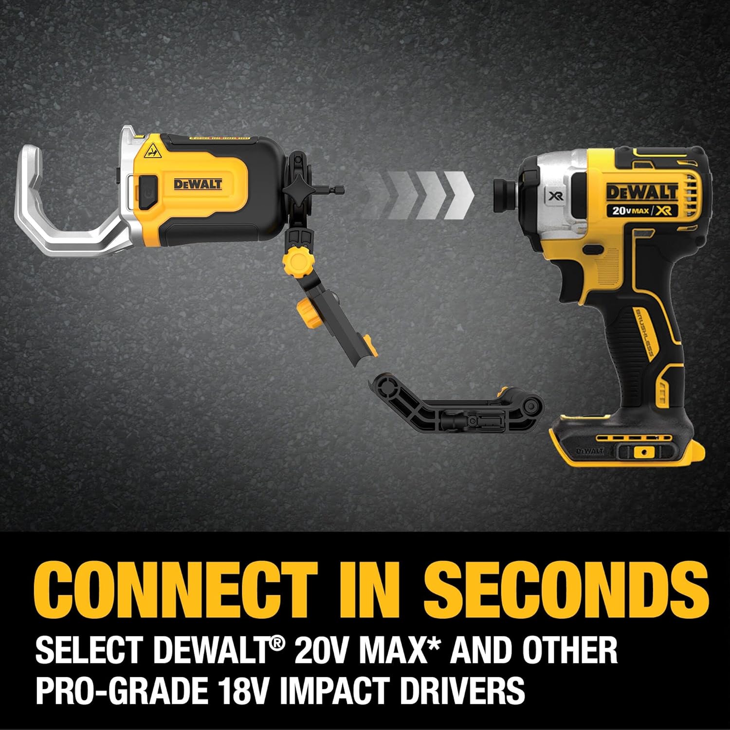 DEWALT IMPACT CONNECT PVC/PEX Cutter with Brace Bracket and DEWALT 20V MAX Impact Driver, Cordless, 3-Speed, Battery and Charger Included