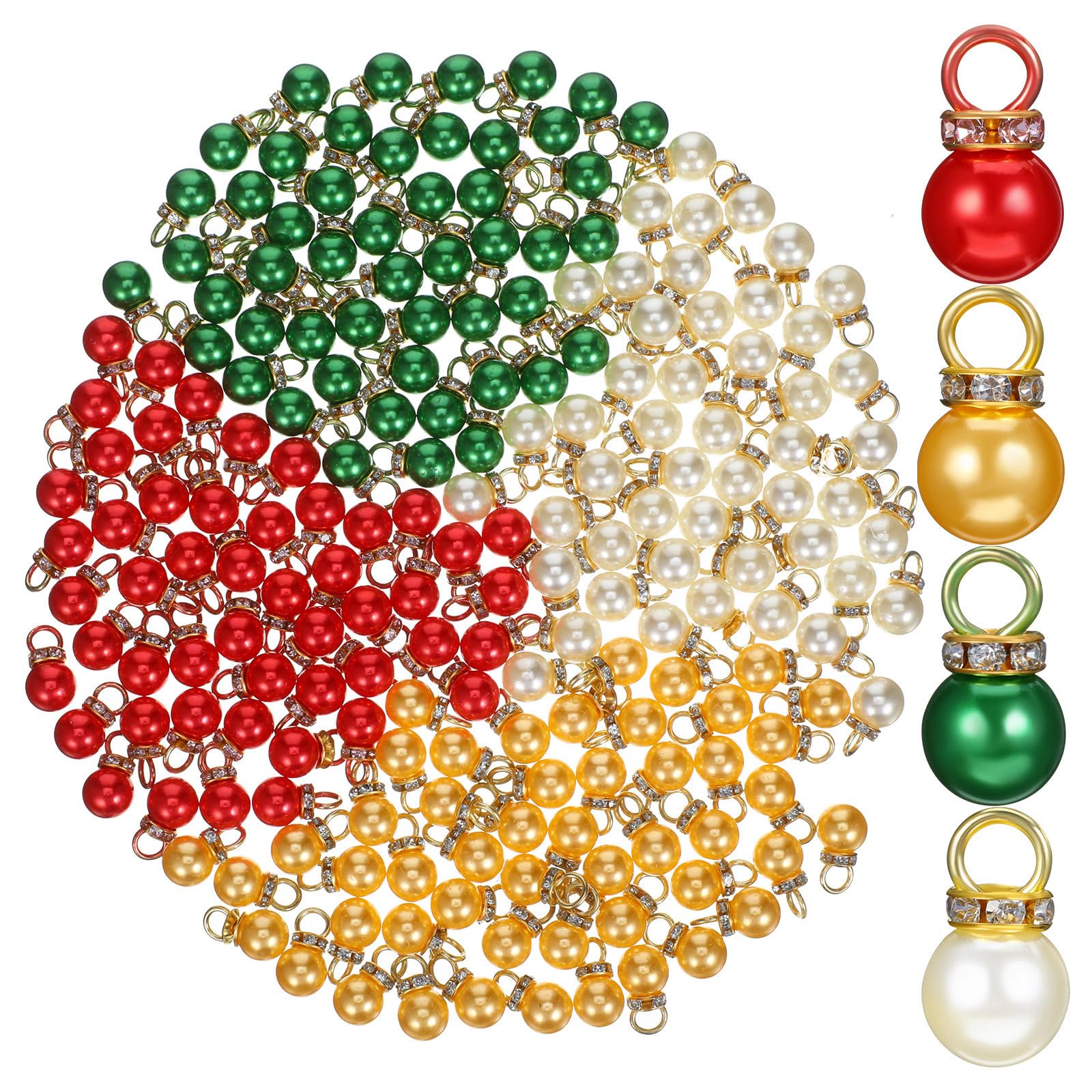 200 Kleiner Weihnachtsbaumkugeln aus Simulationsperlen Leichte Hängung Lichtechte Christbaumkugel Anhänger für Festliche Weihnachtsdeko im Innen und Außenbereich