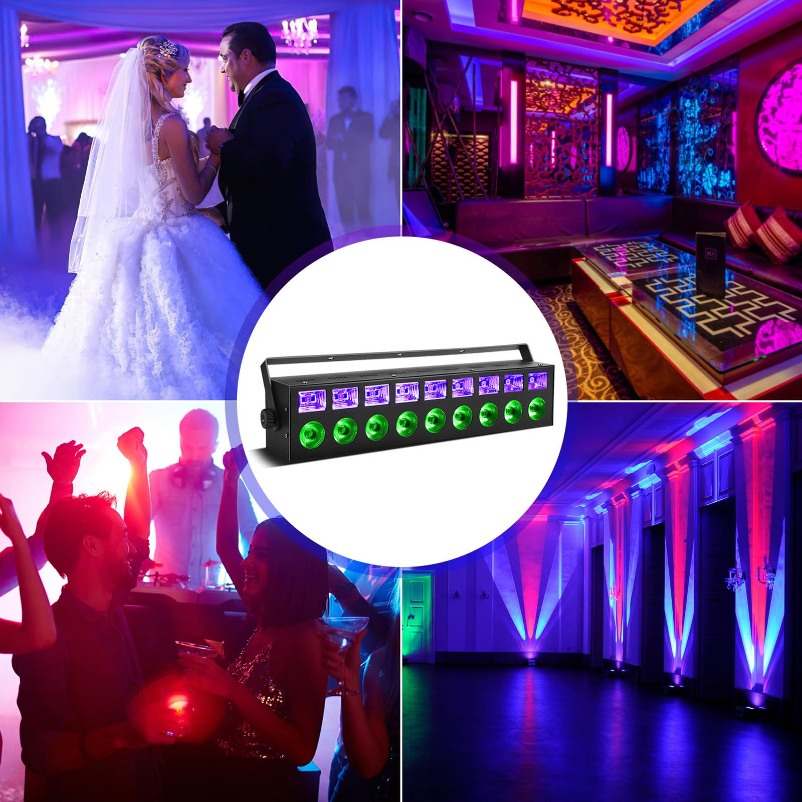 Luce da Parete a LED RGB, Barra di Luci a LED RGB, Dimmerazione Lineare 0-100% E Diverse modalità di Controllo, Lunga Durata E Facile Installazione, per Palcoscenici, Matrimoni E Sale
