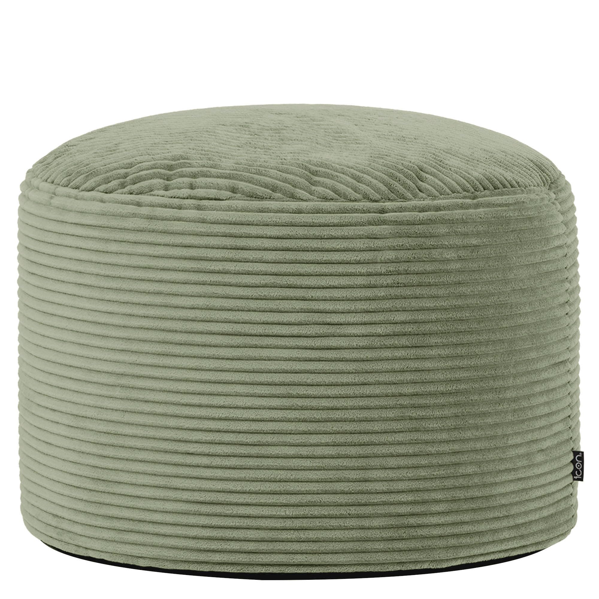 icon Milano Large Cord Bean Bag Footstool with Filling Included, Green