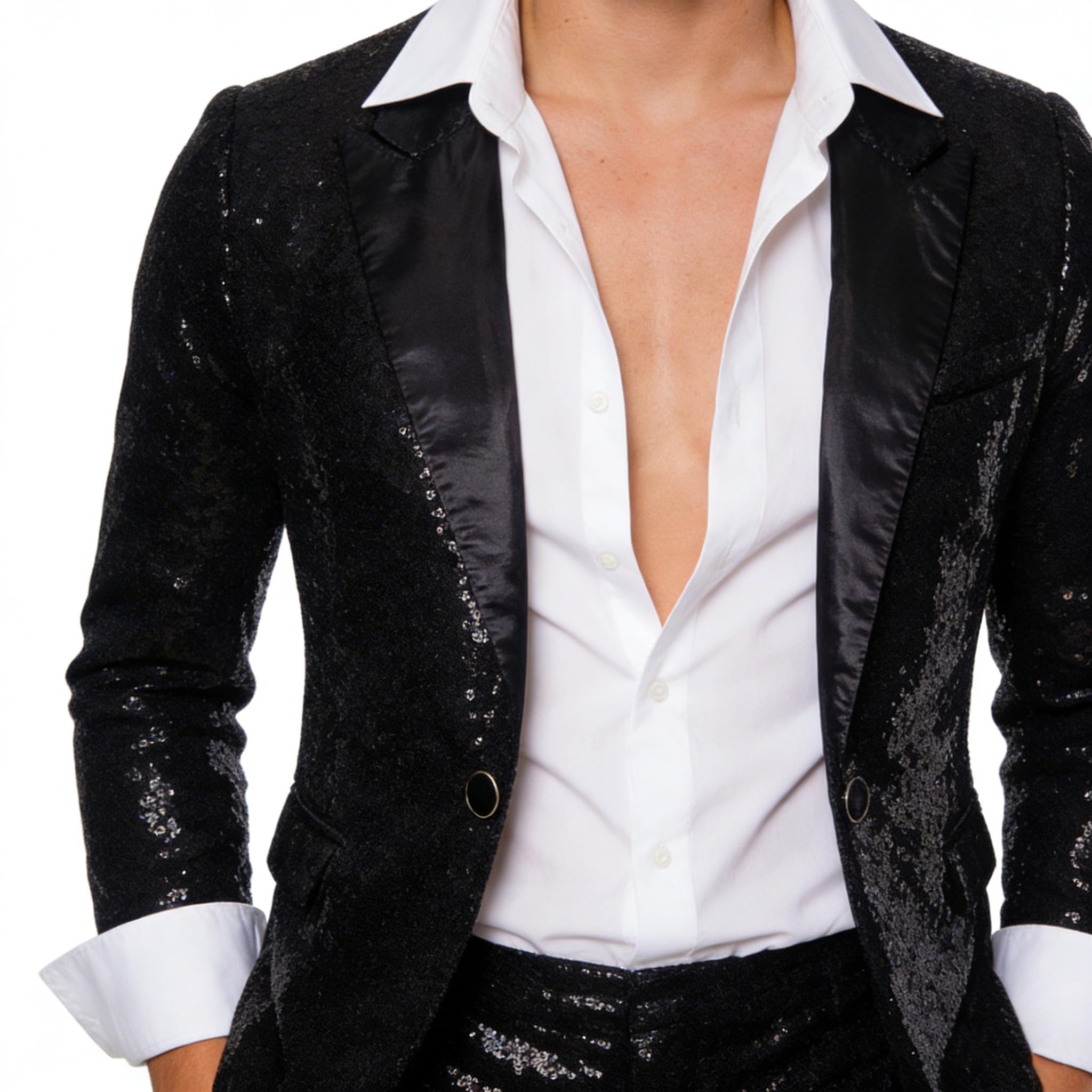 Herren Pailletten Blazer Glitzer Sakko Klassisch Anzug Jackett Slim Fit Mantel Große Größen Herrenanzug EIN Knöpfe Anzugjacke Herrenjacke Performance-Kostüm Karneval Party Bühnenkleid Hochzeitsanzug