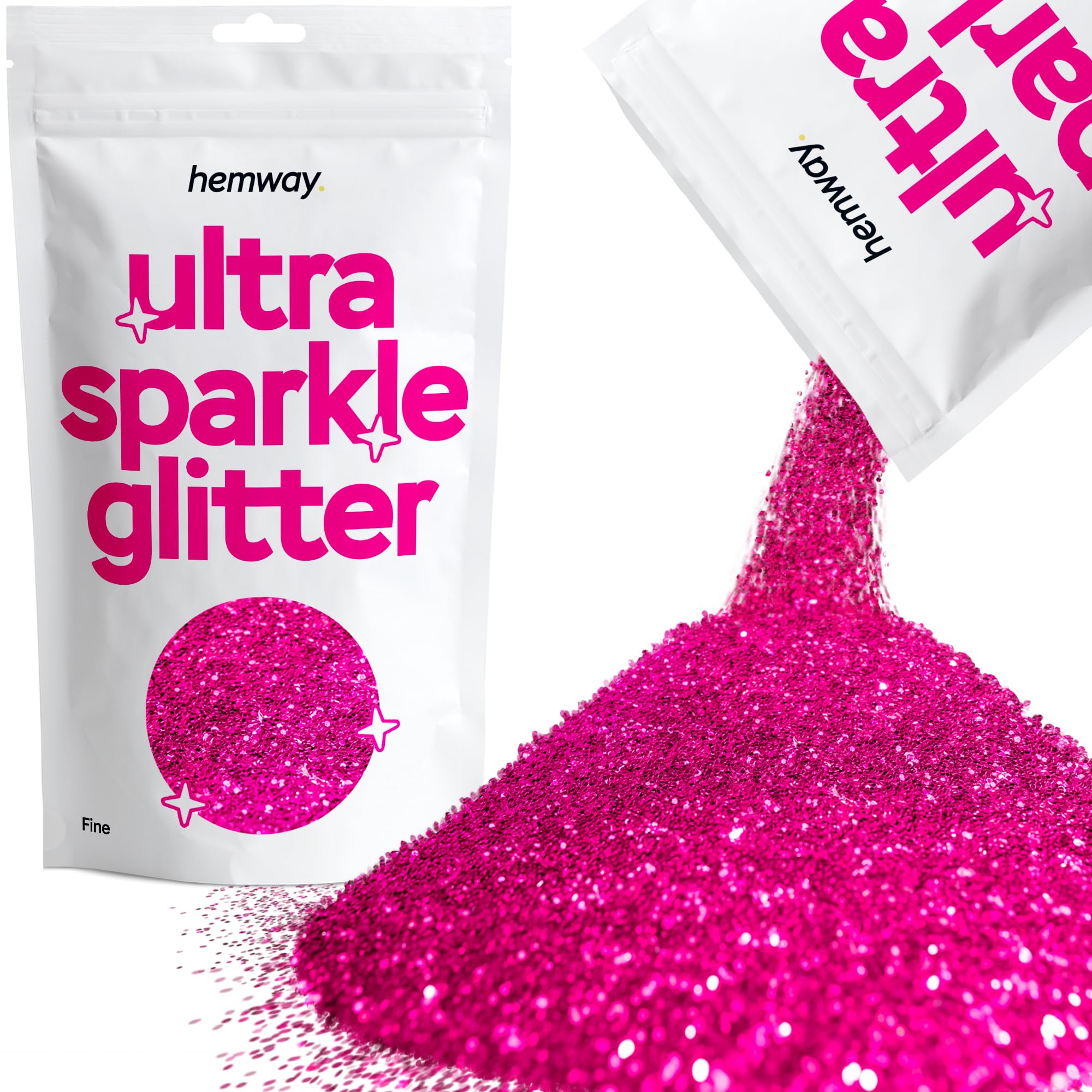 Hemway Ultra Sparkle Glitter Baby Pink Iridescent 100g Fine | Glitter for Arts & Craft, Makeup, Nail Art, Crafting, Card Making, Sparkle Decoration — view 216