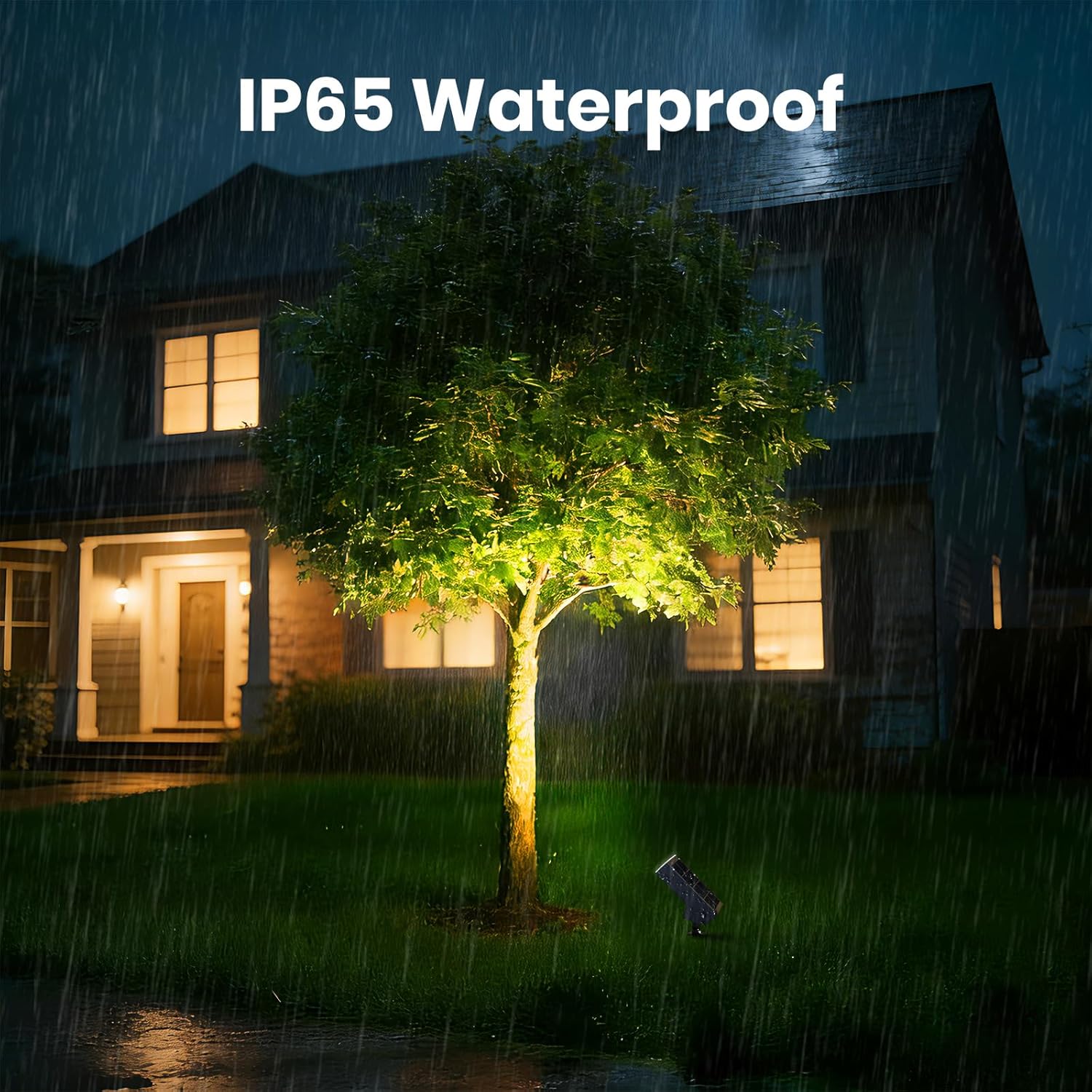 Solar Landscape Lights Outdoor, 3000K Dimmable Solar Pathway Lights, 500LM Solars Spot Light IP65 Waterproof for Walkway Lawn Yard, 2pcs