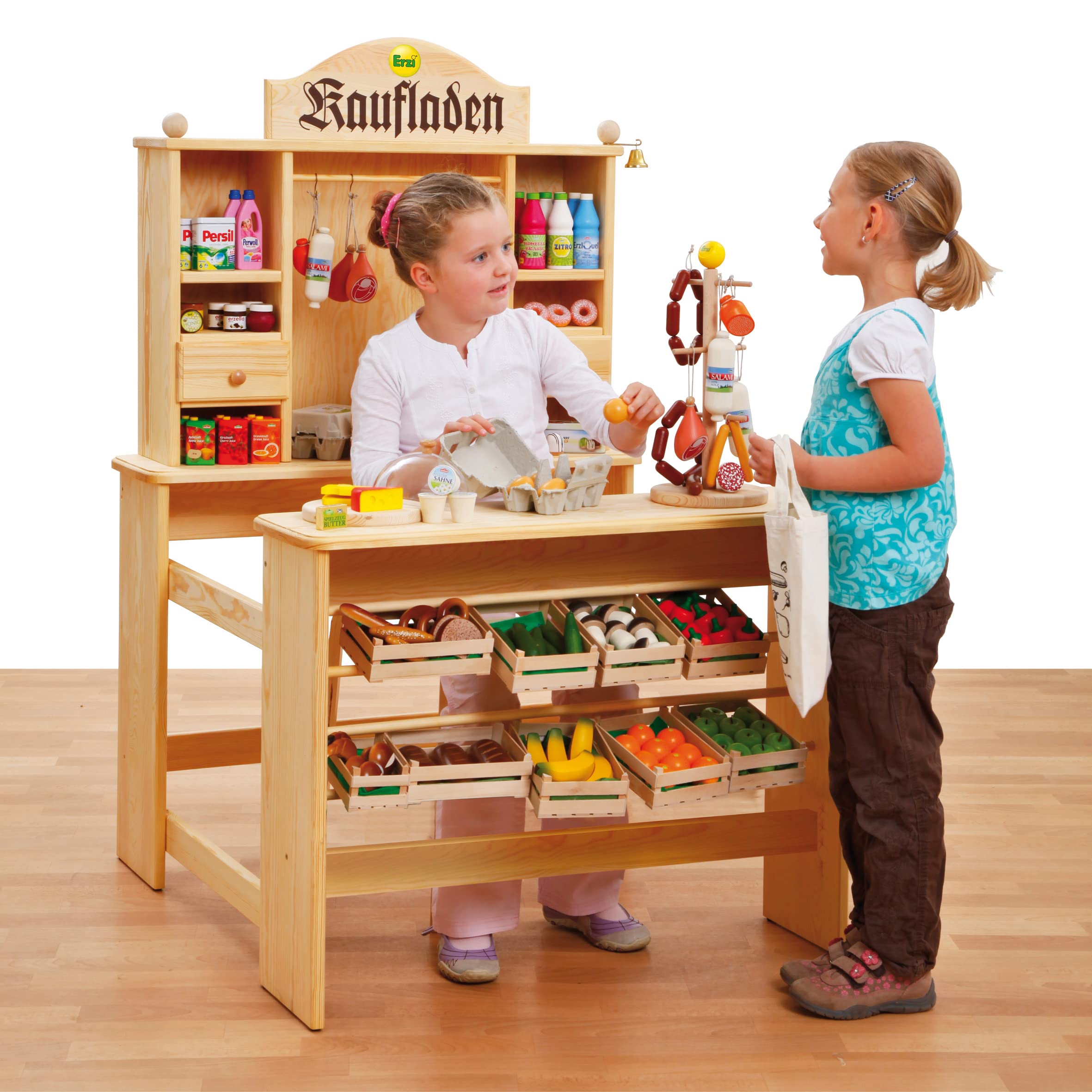 Erzi 10060 Kaufladen, klassisch aus Holz, Kaufladenspielzeug für Kinder | Kaufmannsladen, Rollenspiele, Kreative Spielwelten gestalten