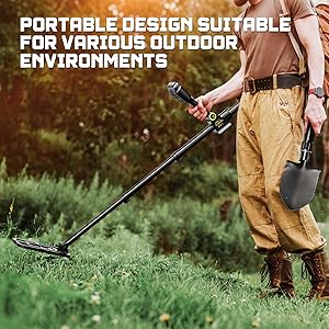 Metal Detector for Adults Waterproof - 2000mAh Chargeable Professional Cordless Gold Detector with LCD Display, Retractable Foldable Higher Accuracy Metal Detector with 10" IP68 Coil - OKESAM