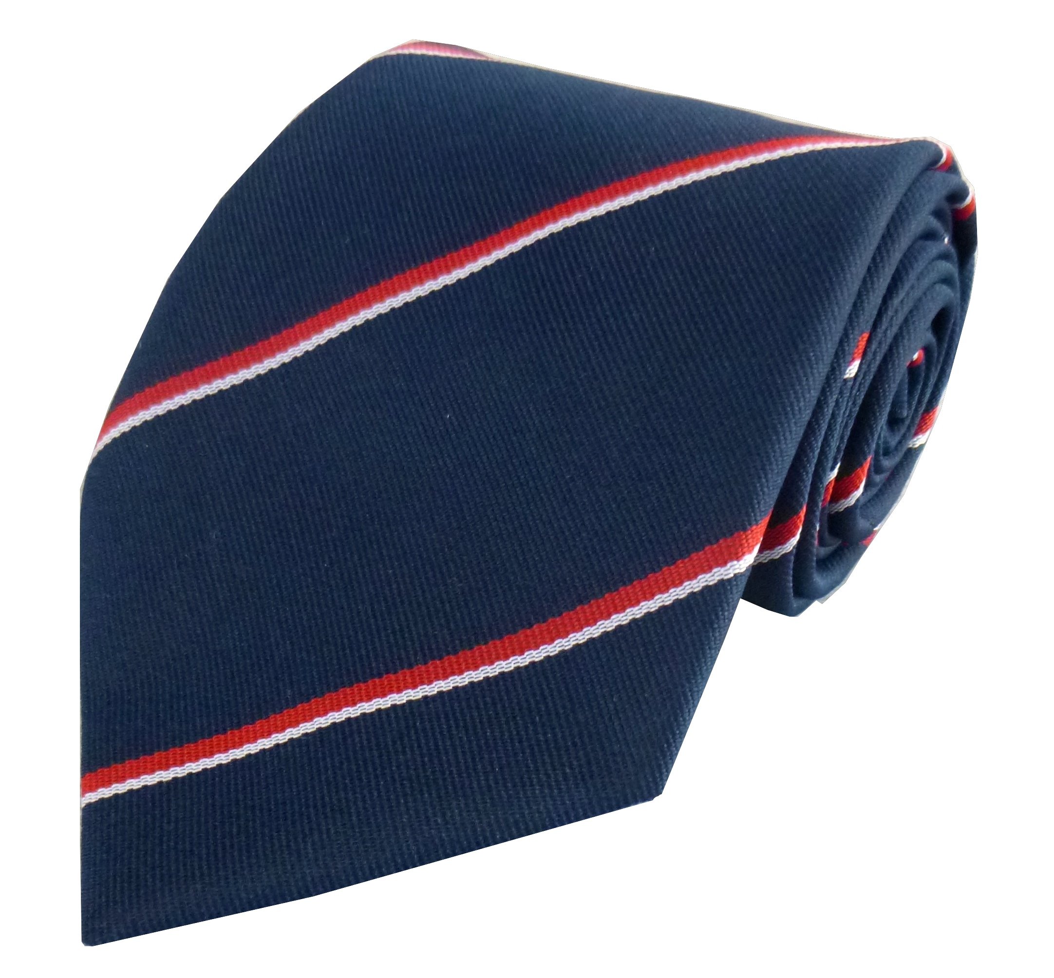 Great British Tie Club Men's Navy, Red, White Royal Navy Regital Tie (Royal Navy Regit Clip On Tie (20 Inch))