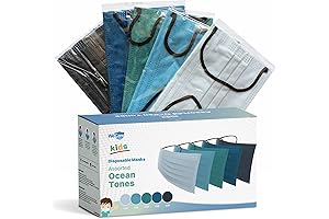 WeCare Disposable Face Masks for Kids, 50 Count Individually Wrapped