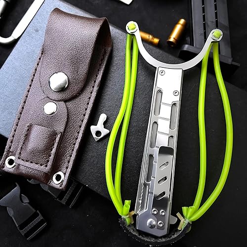 Miniatura 7 de NAXFUSS Slingshot Tanto - Cuchillo táctico plegable - Cuchillos de bolsillo EDC para campamento con clip, funda de cuero, regalos para hombres