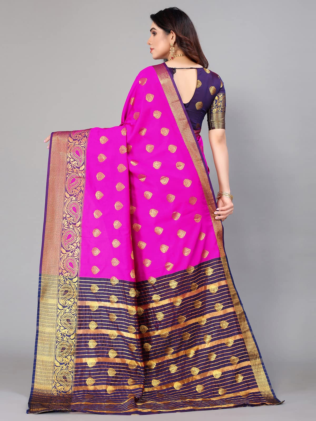 Satrani Women's Knit Silk Blend Saree (2568S953A_Black3)