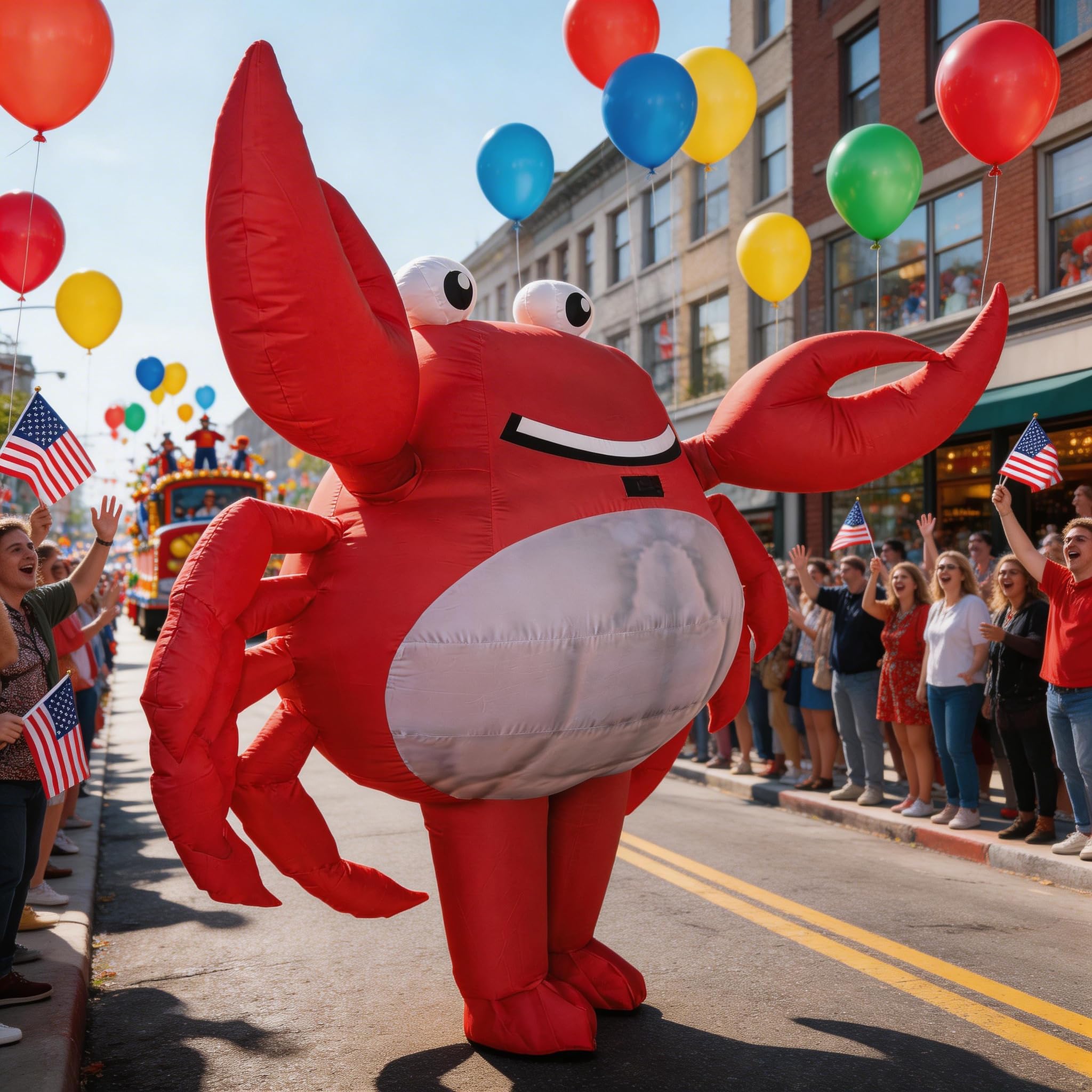 Disfraz inflable de cangrejo para adultos, disfraz de mascota de cuerpo completo de poliéster rojo, disfraz unisex de carnaval con temática de animales