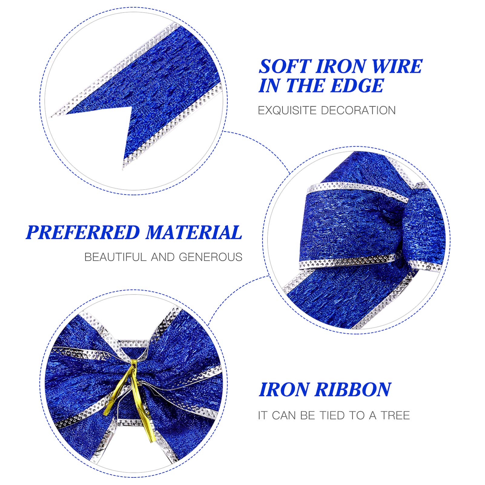 Noeud De Ruban De Noël Mini 72 Pièces Ornements Pour Sapin Rouge Or Argent Decoration Arcs Présente Emballage Fournitures 6cm