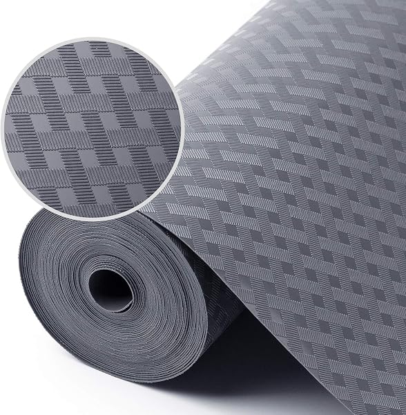 Shelf Liners for Kitchen Cabinets Refrigerator Liners Waterproof & Oil-Proof Kitchen Cupboard Liner Plastic Drawer Mats EVA Material Non Adhesive Fridge Liner for Shelves - Gray 11.8 x 59 Inches - 1