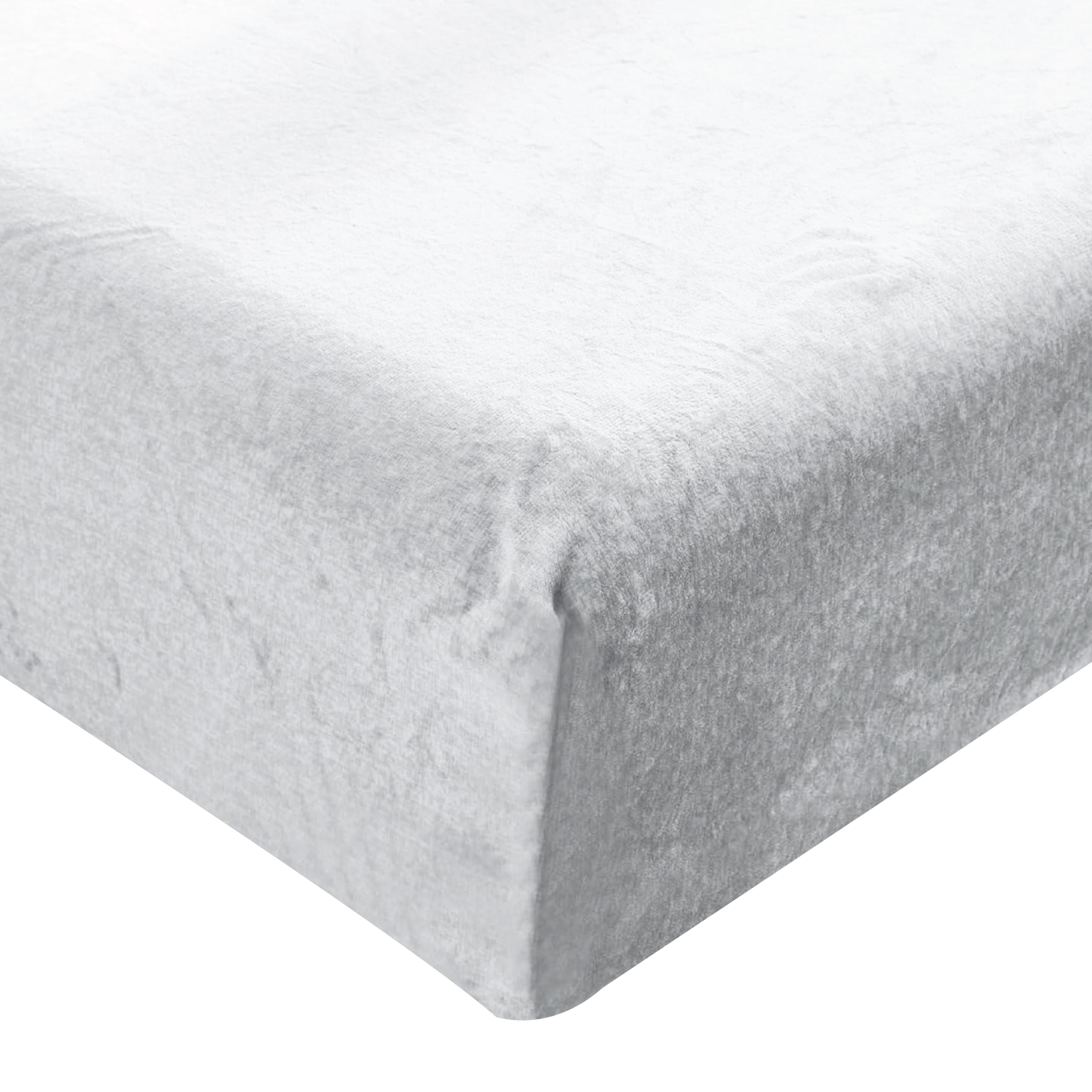 EV DEKOR®Teddy Fleece Single White Plain Fitted Sheet -Super-Soft Thermal Warm 100% Polyester Fabric -Bottom Sheet - Double Bed cosy Bedsheets