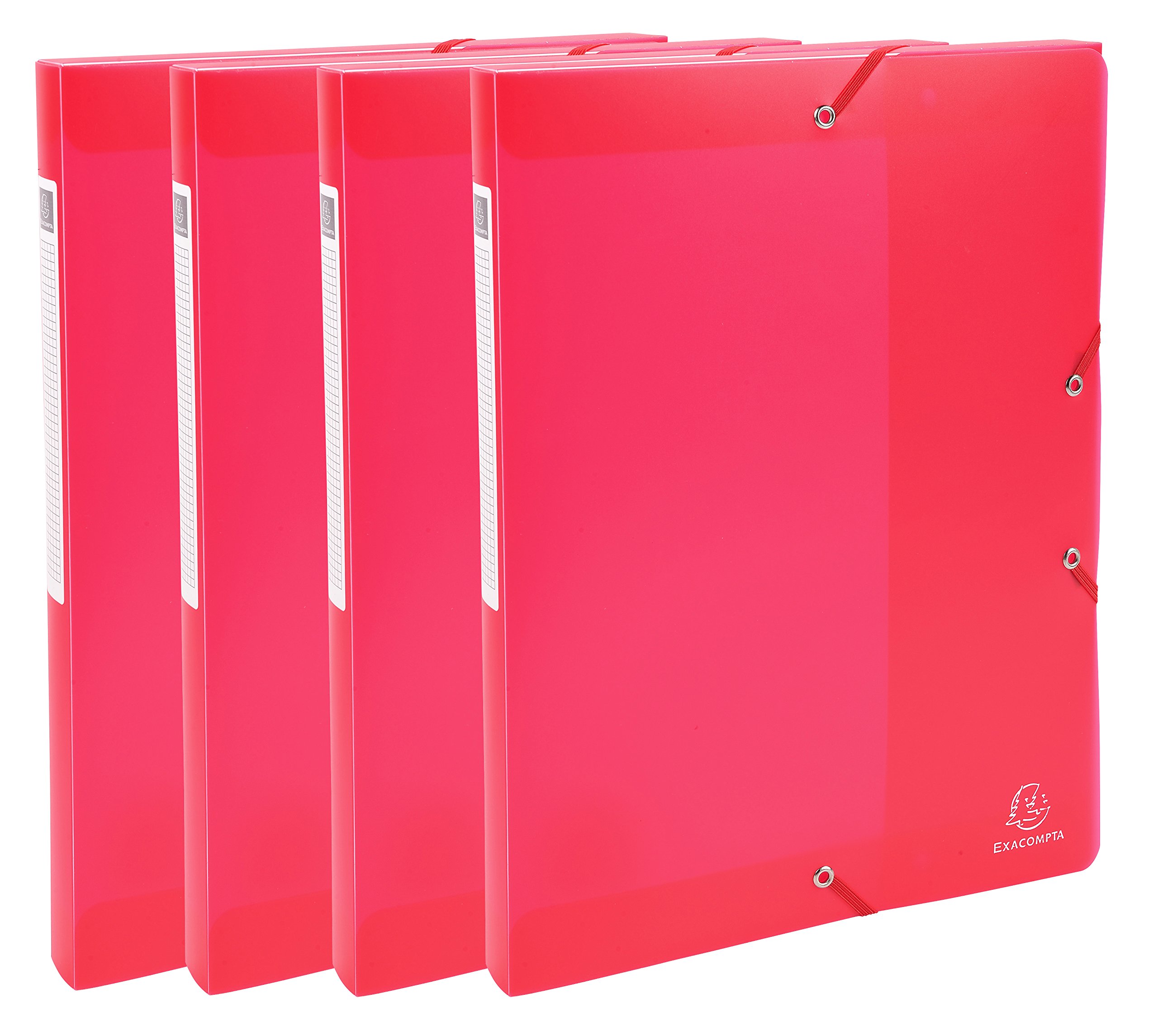 ExacomptaChromaline 59875E Pack of 4 Storage Boxes Polypropylene 25 mm Spine Red