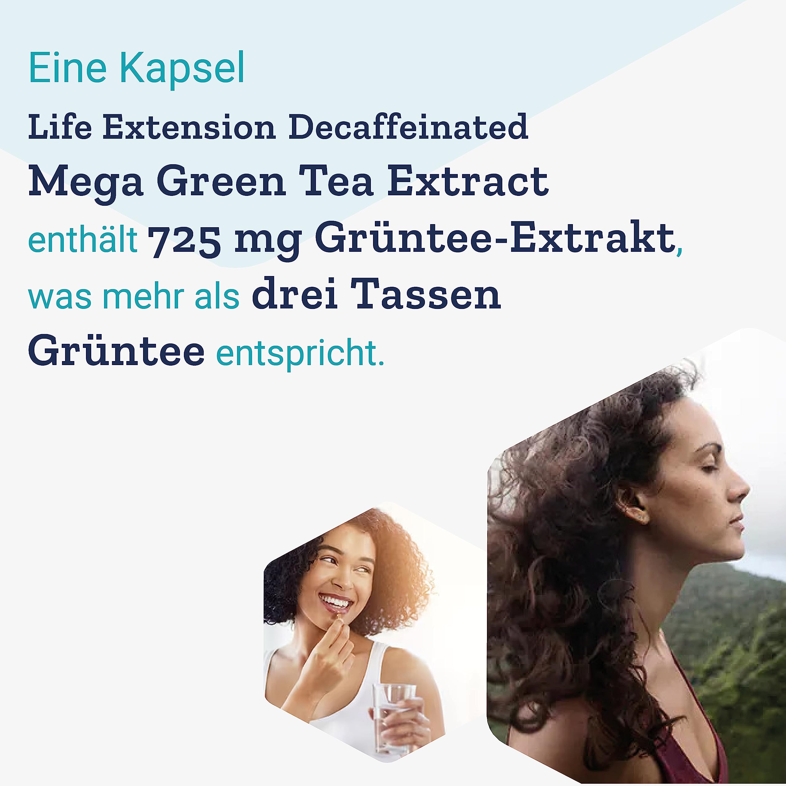Life Extension, Mega Green Tea Extrakt, 100 vegane Kapseln, 725mg Grüner Tee je Dosis, Glutenfrei, Sojafrei, GMO frei, Geschmacksneutral