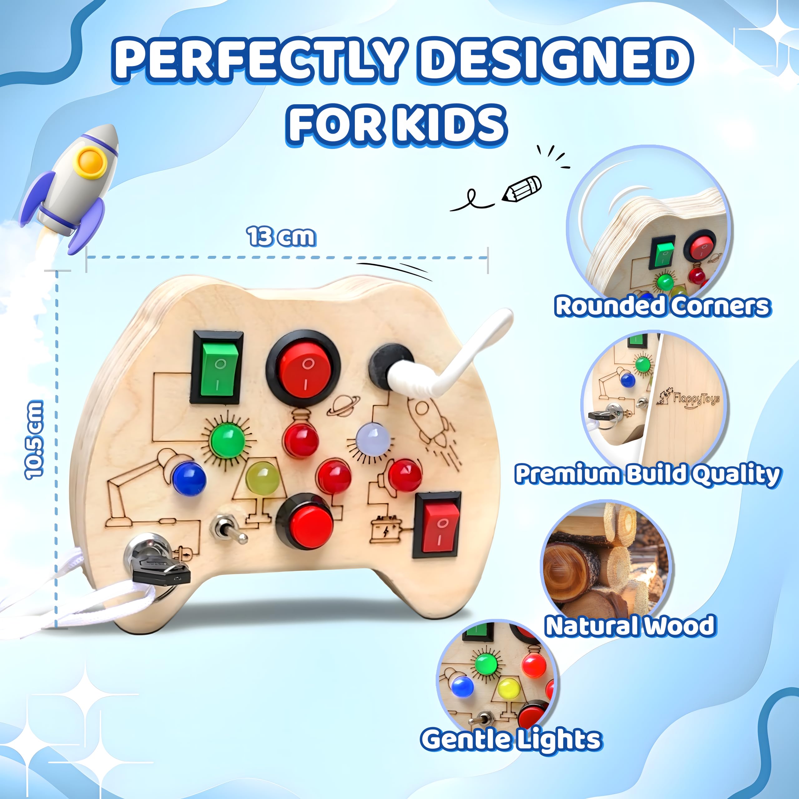 Curio Switch Busy Board - Toddler Learning Toys -4 Curio Switch Busy Board - Toddler Learning Toys -4
