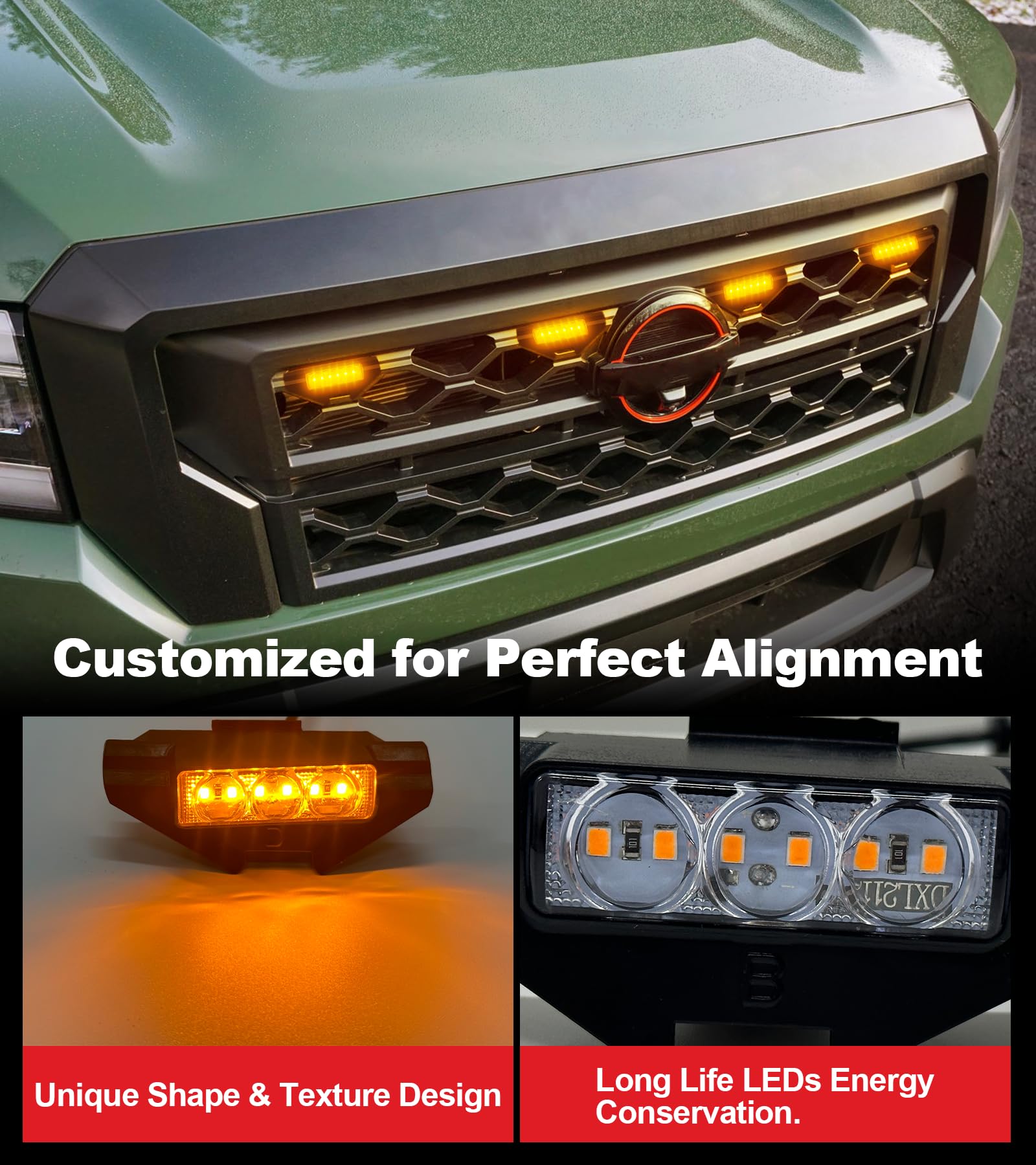 ヒロノリ　グリルマーカー HENGTUAOTO 二色発光 LEDフロントグリルランプ グリルマーカー