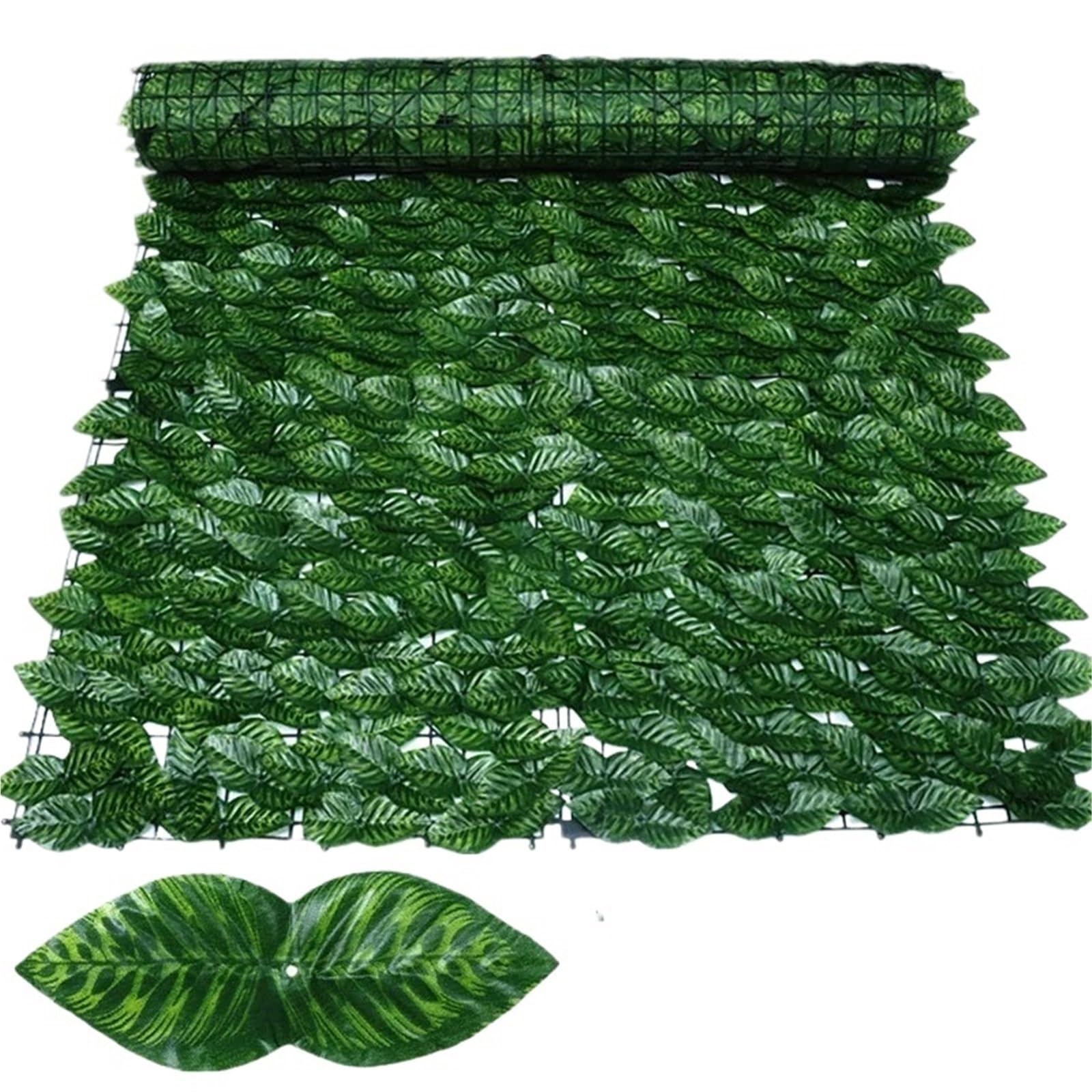 for Home Outdoor Garden Balcony Decoration Fake Plant Artificial Ivy Hedge Green Leaf Fence Board Privacy(WL-CY-BM,50X300CM)