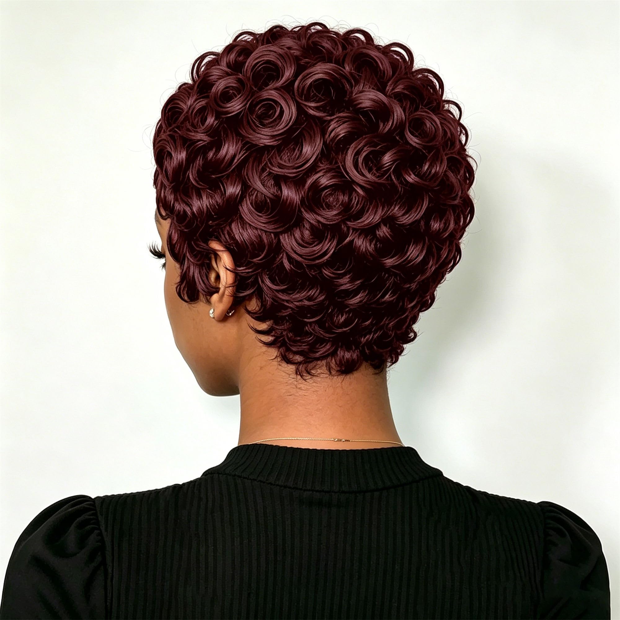 Amazon.com : FREEKWEEN Short Curly Pixie Wig for black women 