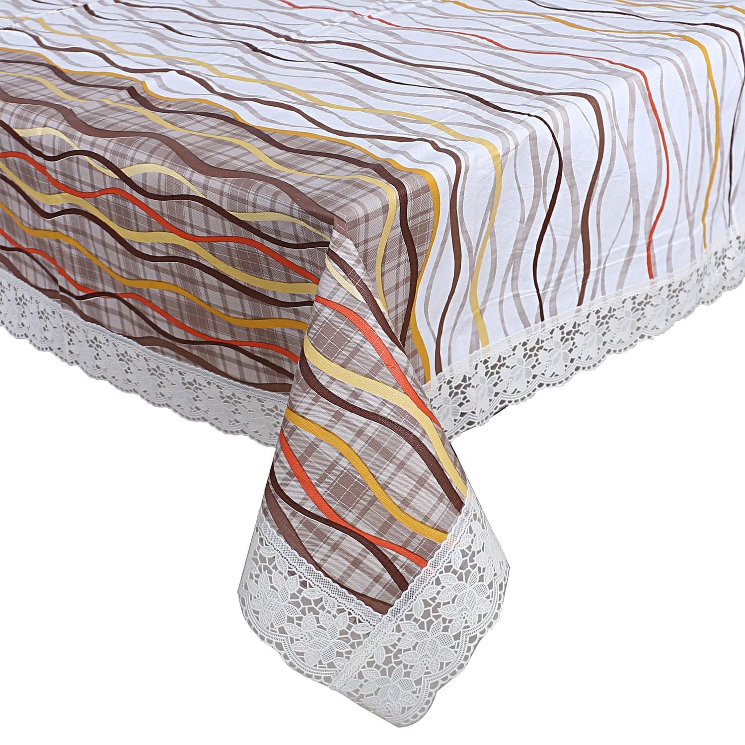 Buy Kuber Industries Lining Design Print 6 Seater Table Cloth|PVC