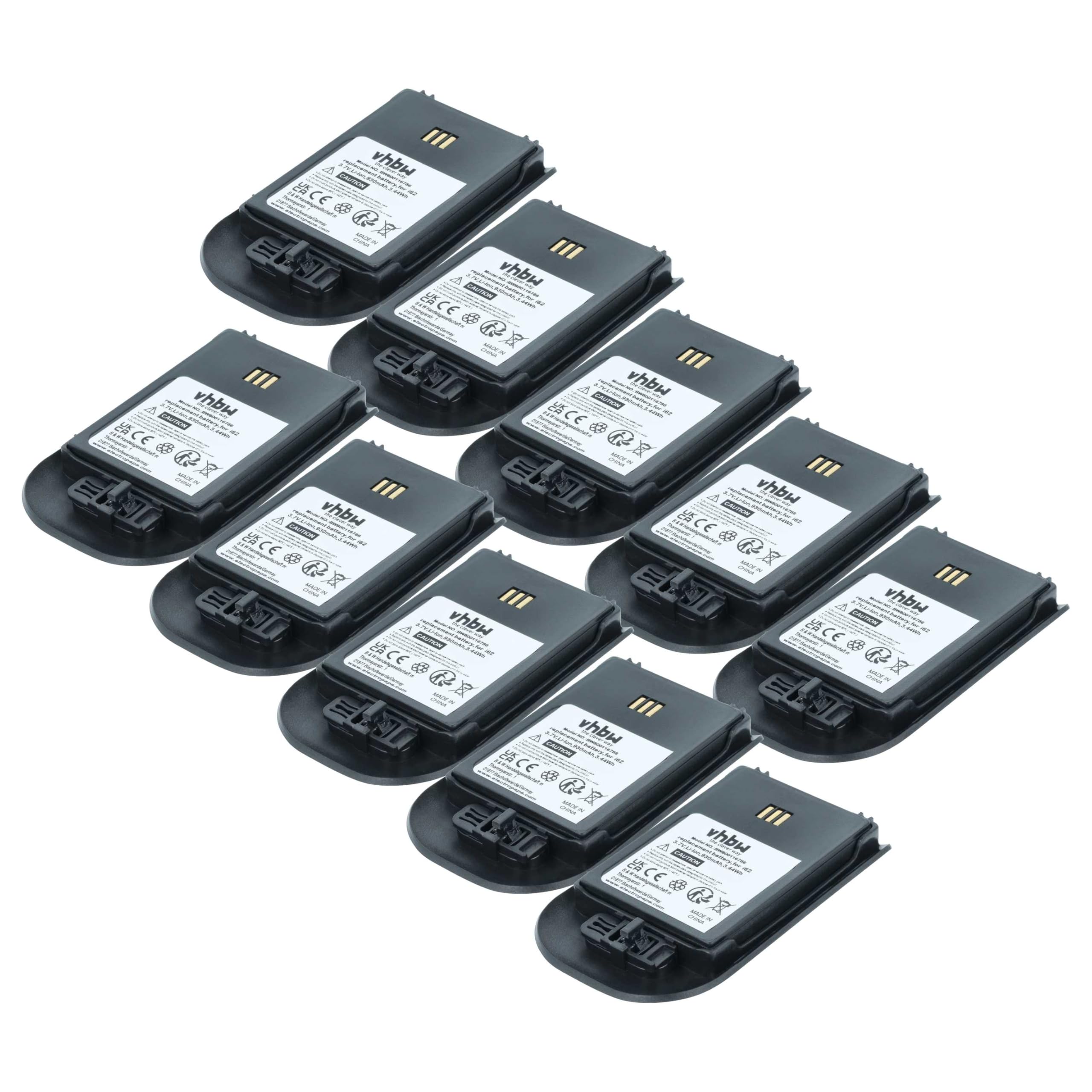 vhbw 10x batteria compatibile con Alcatel Omnitouch 8118, 8128 telefono fisso cordless (930mAh, 3,7V, Li-Ion) nero