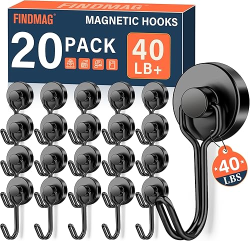 Vista 25 de FINDMAG Ganchos Magnéticos, Ganchos Magnéticos de 30+ libras 2026 Artículos Esenciales para Cruceros, Ganchos Magnéticos Fuertes para Refrigerador